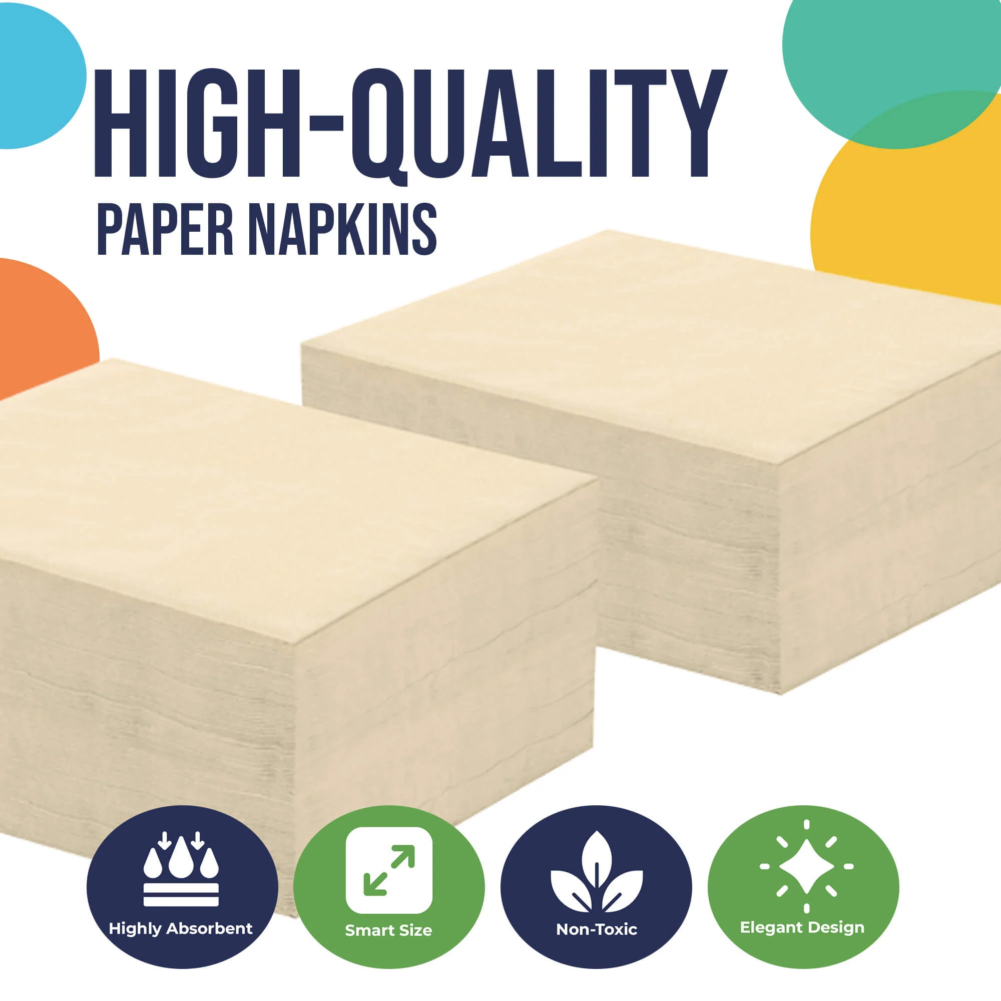 Ivory Beverage Napkins | 20 Count