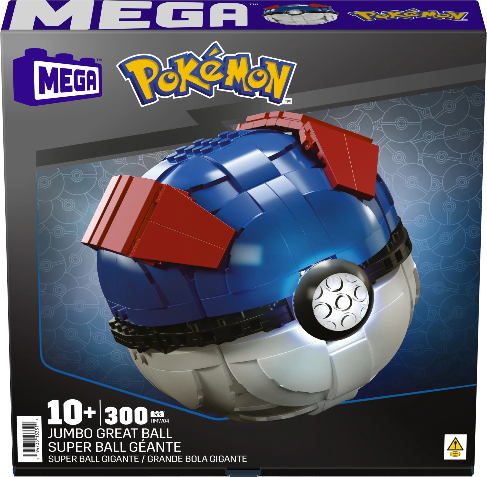MEGA Pok��mon Jumbo Great Ball Building Kit With Lights (299 Pieces), For Collectors