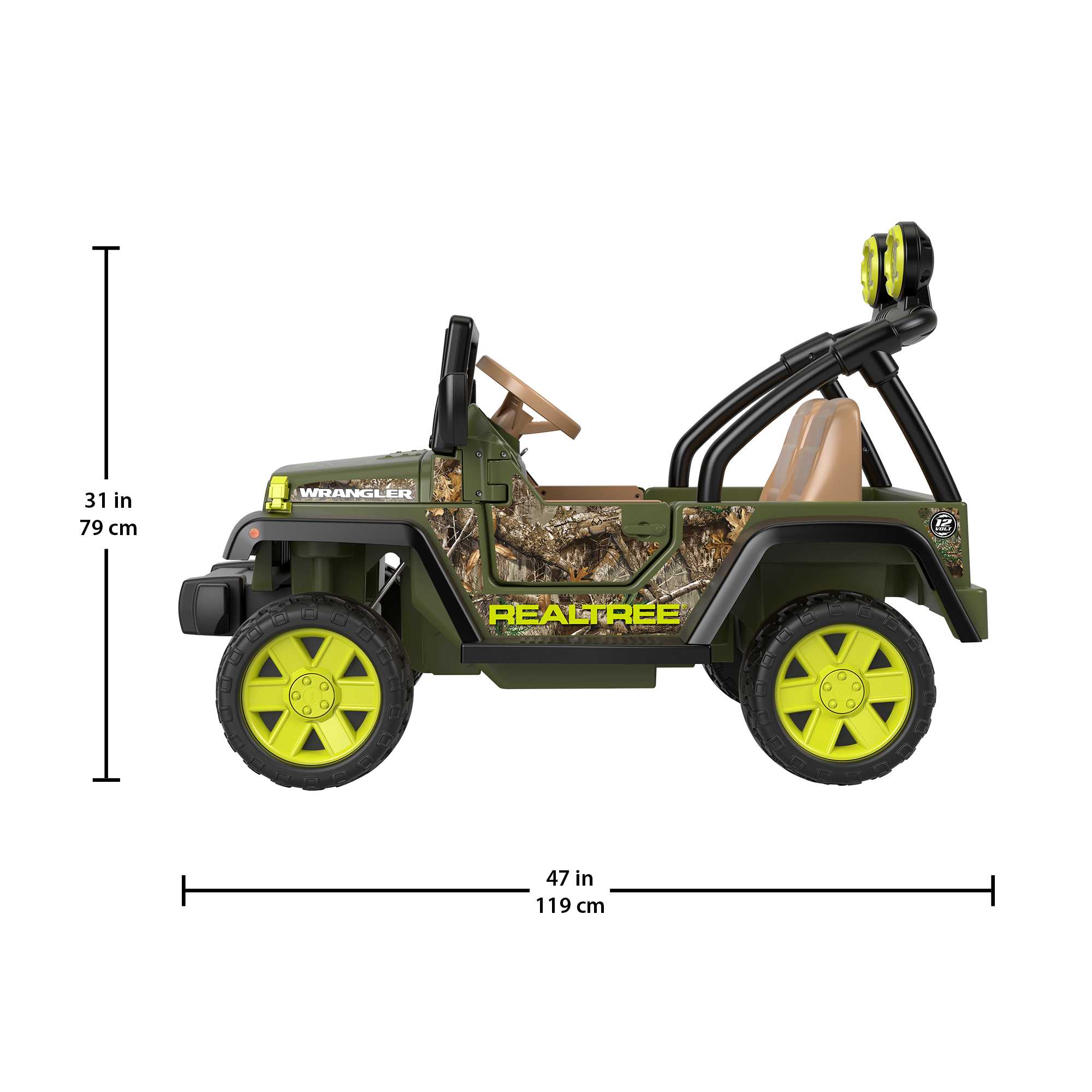 Power Wheels Realtree Jeep Wrangler Battery Powered 12V Ride On Vehicle