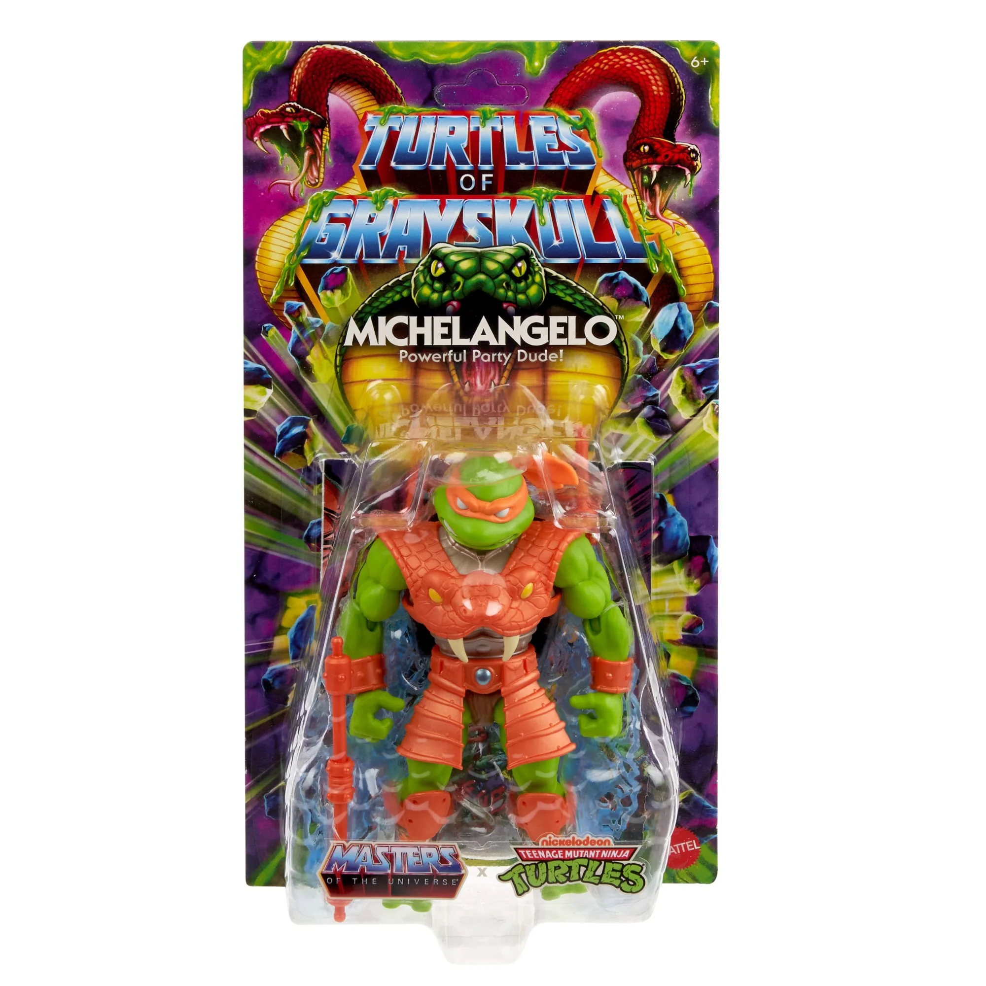 Masters Universe Origins Turtles Grayskull Michelangelo Action Figure, Reptile Wars Tmnt MOTU Toy