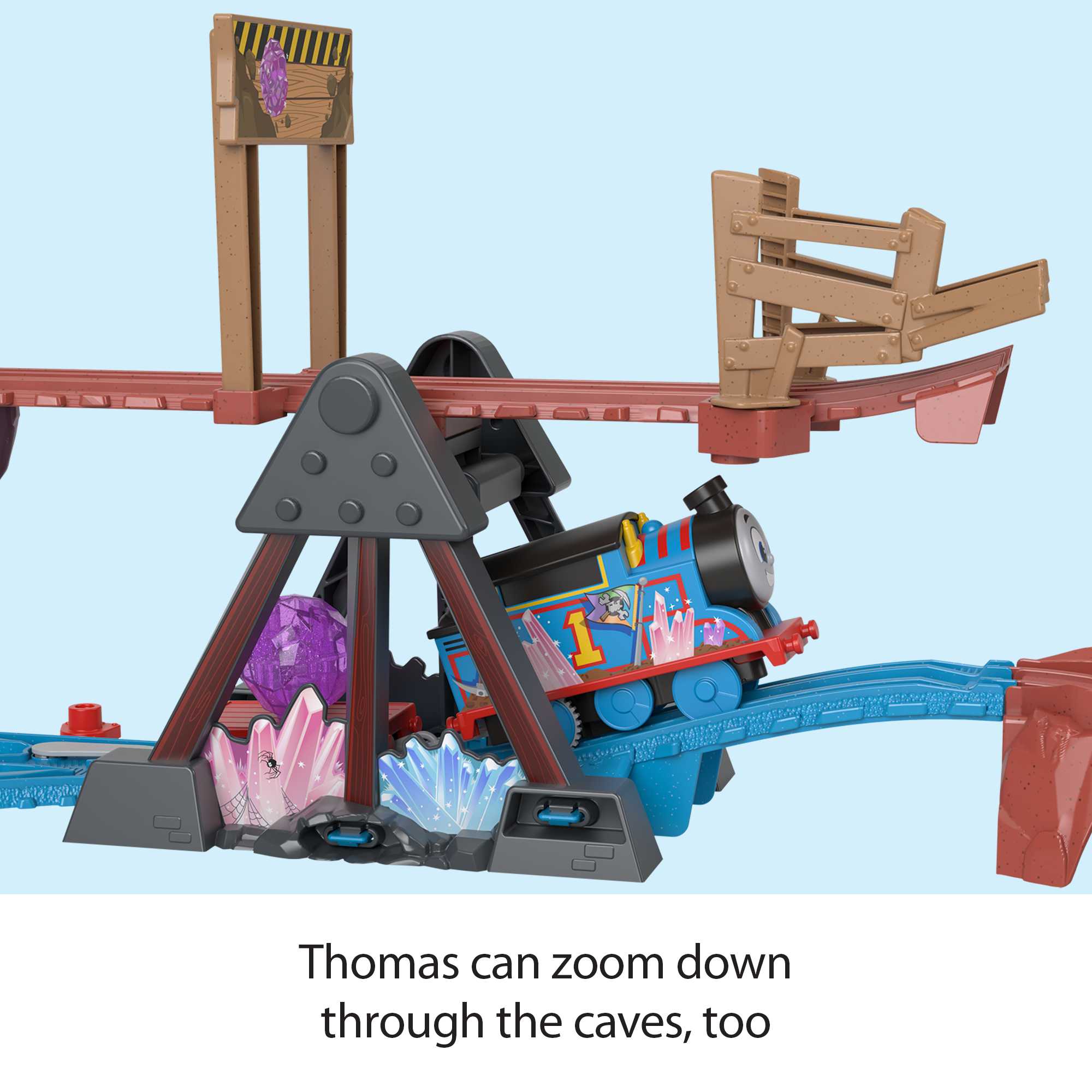 Thomas & Friends Crystal Caves Adventure Set With Motorized Thomas Train & 8 Ft Of Track