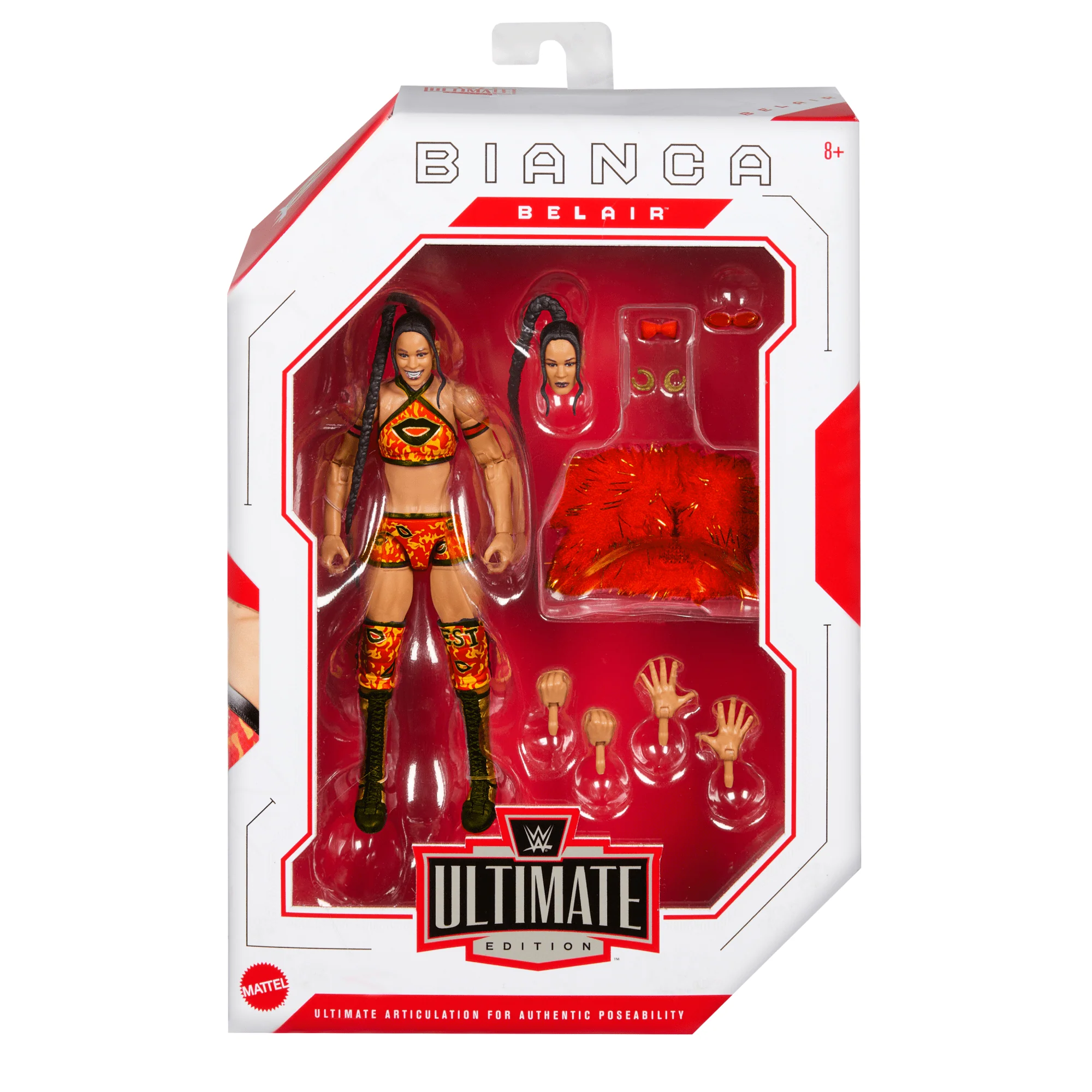 WWE Ultimate Edition Bianca Belair Action Figure & Accessories Set, 6-inch Collectible, 30 Articulation Points