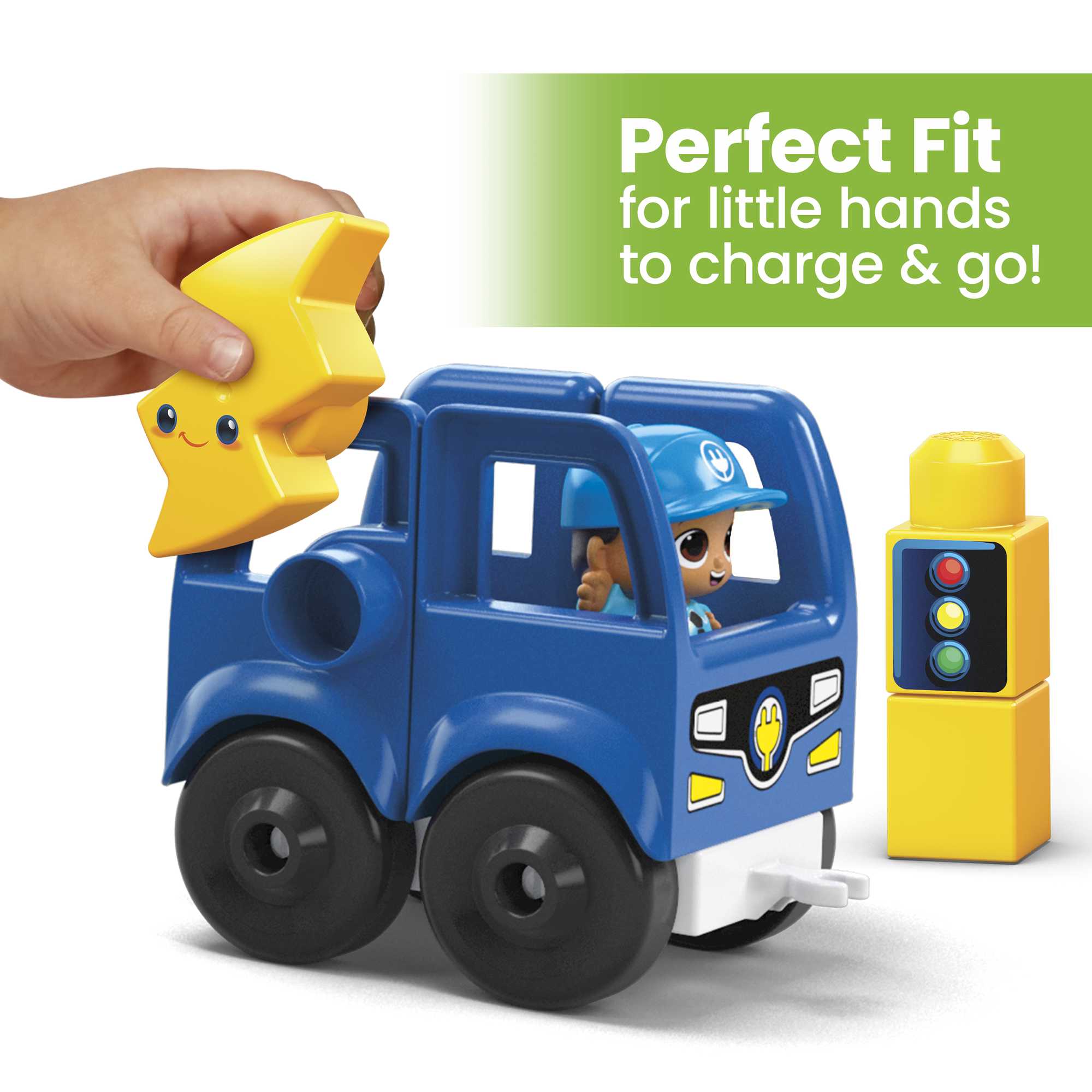 MEGA BLOKS Toy Blocks Charge & Go Bus With 2 Figures (34 Pieces) For Toddler