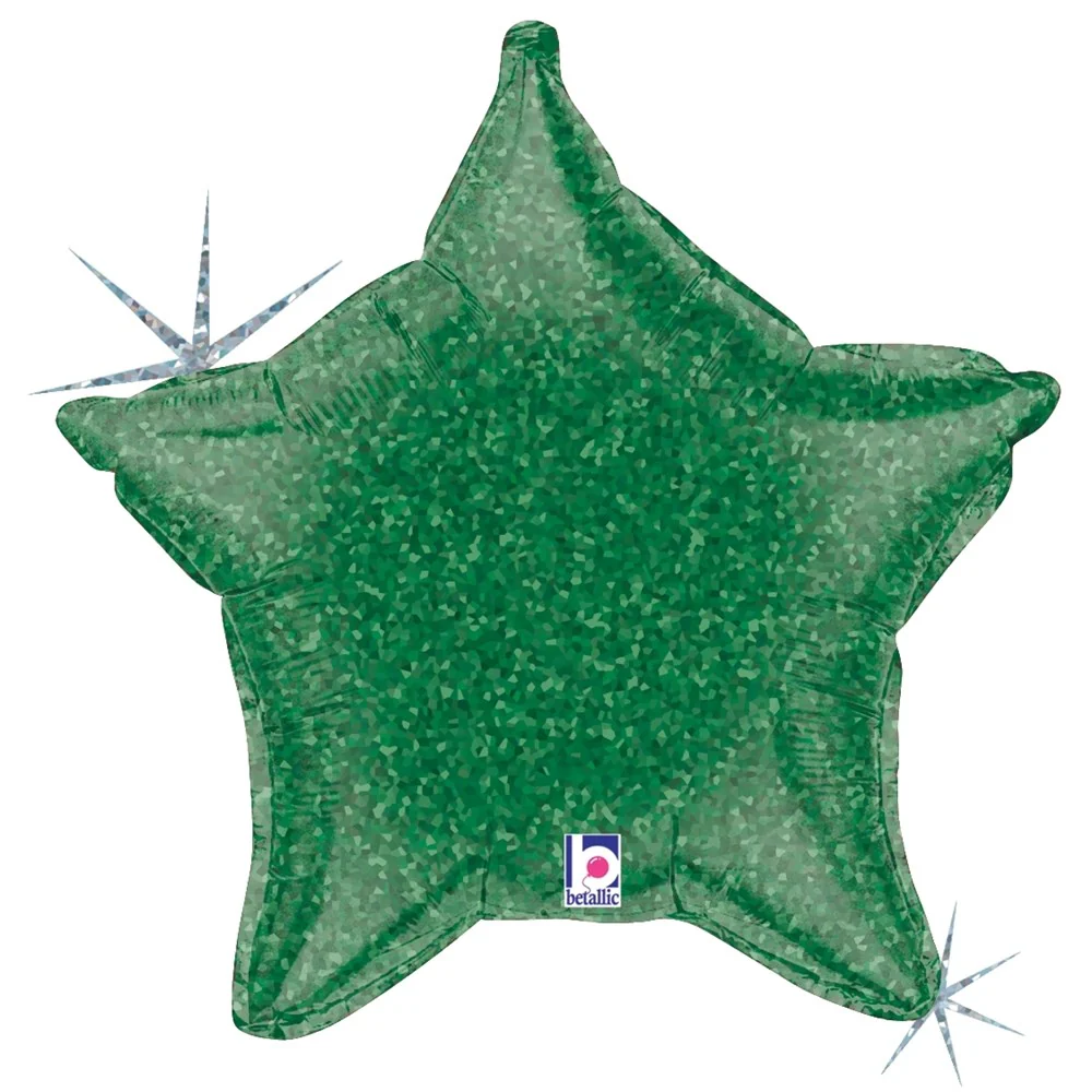 Betallic Green Holographic Star 21 inch Star-Shape Holographic 1ct