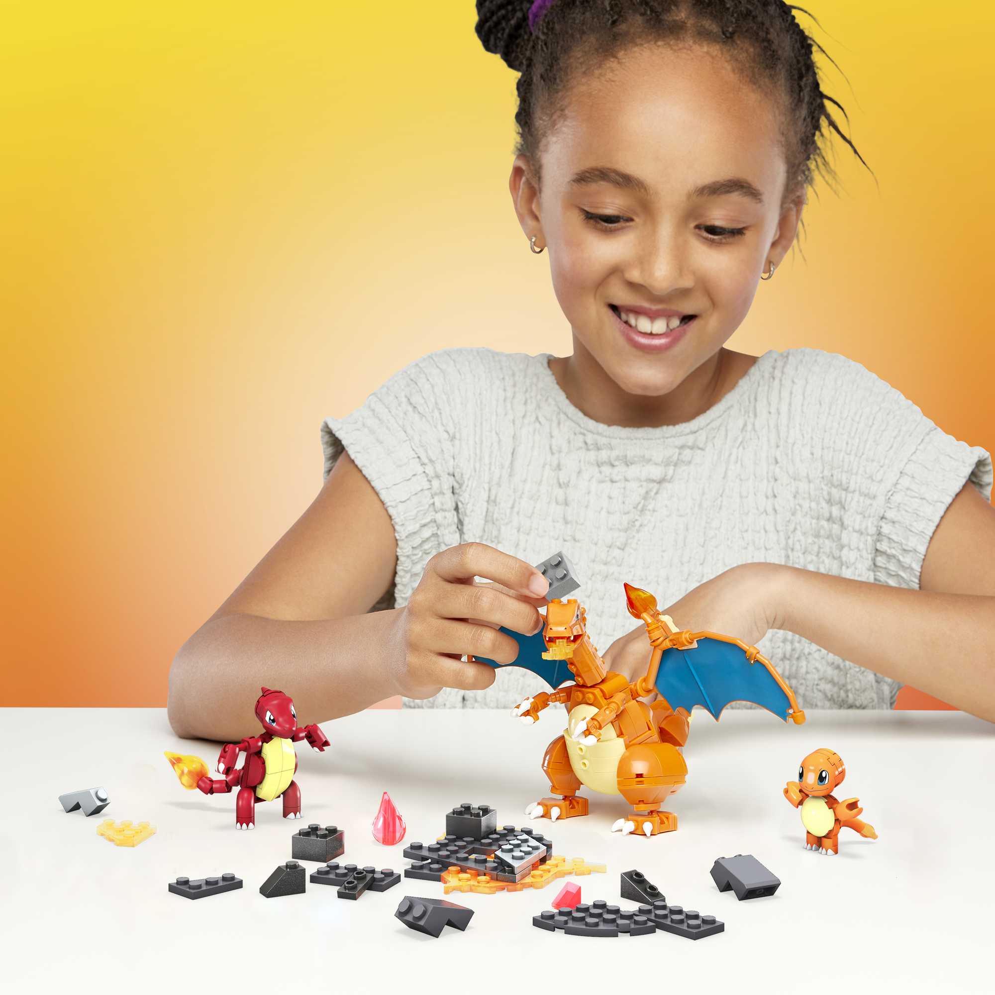 MEGA Pok��mon Charmander Evolution Construction Set, Building Toys For Kids
