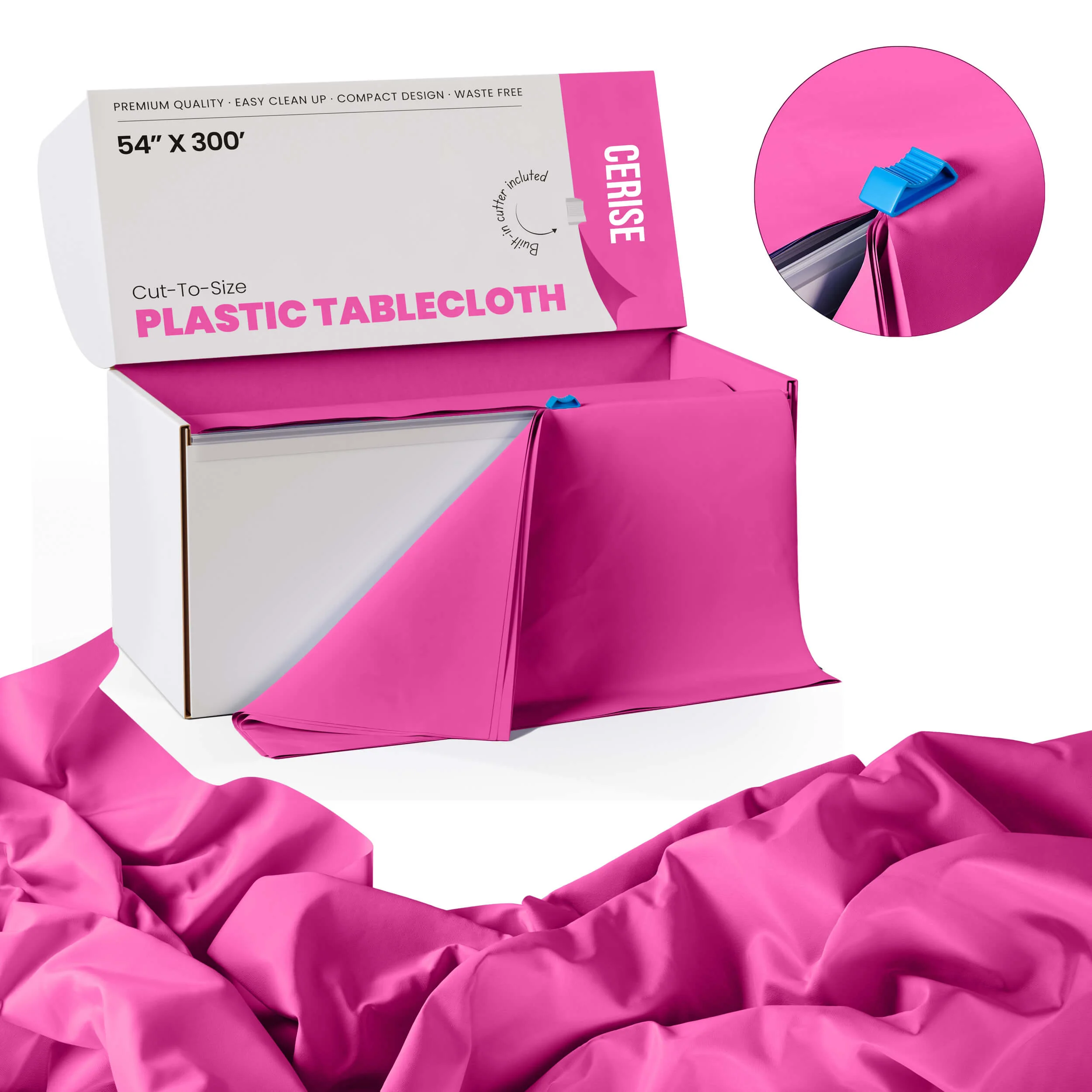 54 In. x 300 Ft. Cut To Size Table Roll | Hot Pink