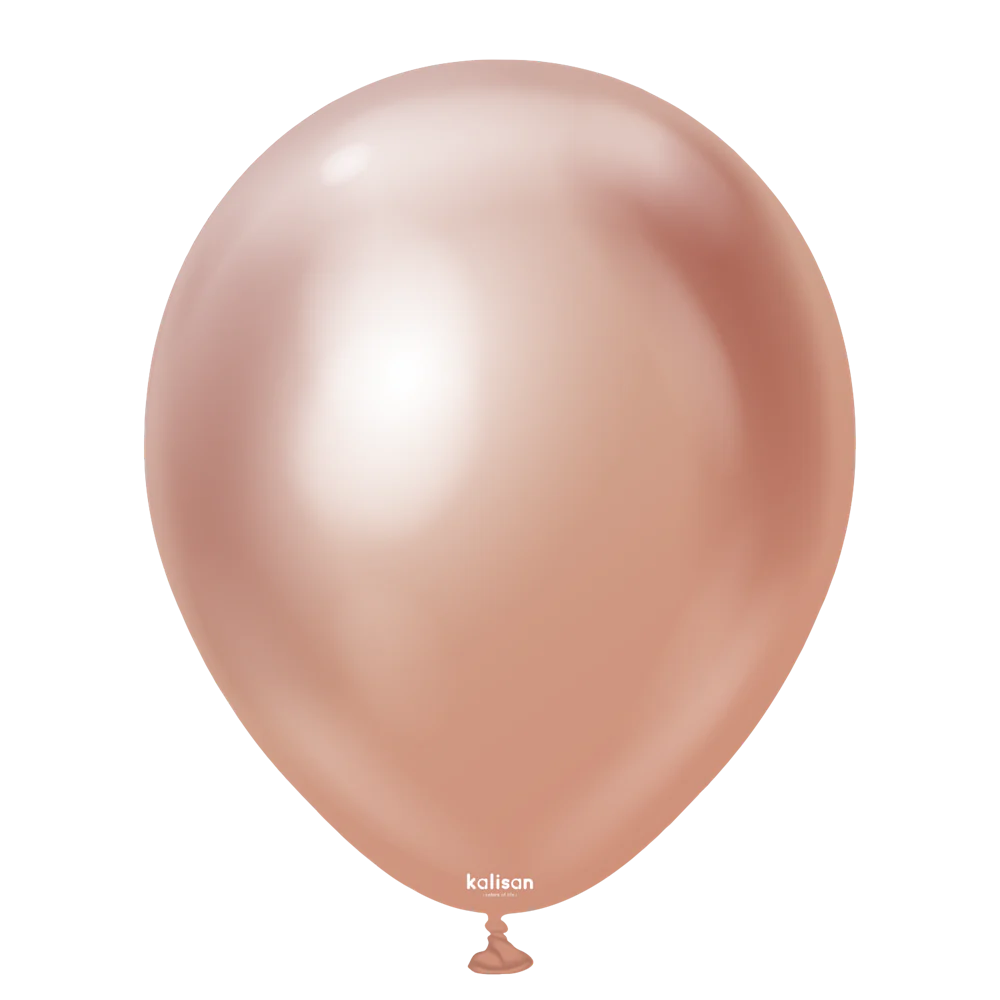 18 inch Kalisan Mirror Rose Gold Latex Balloons 25ct