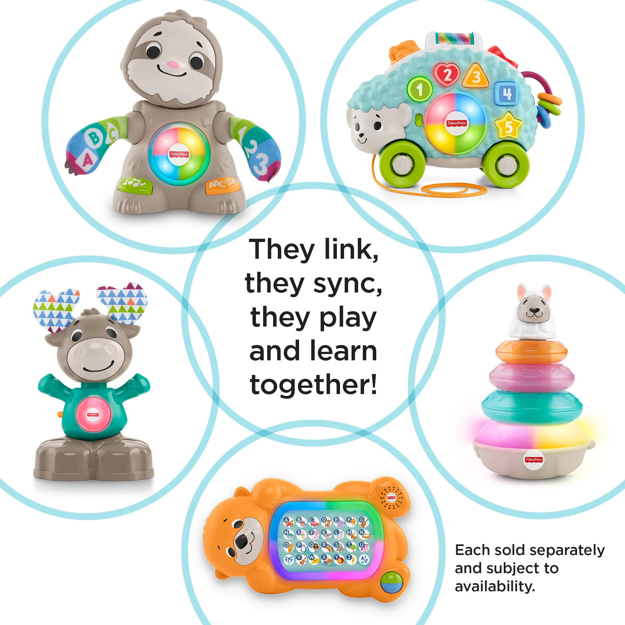 Fisher-Price Linkimals Smooth Moves Sloth Baby Electronic Learning Toy With Lights & Music
