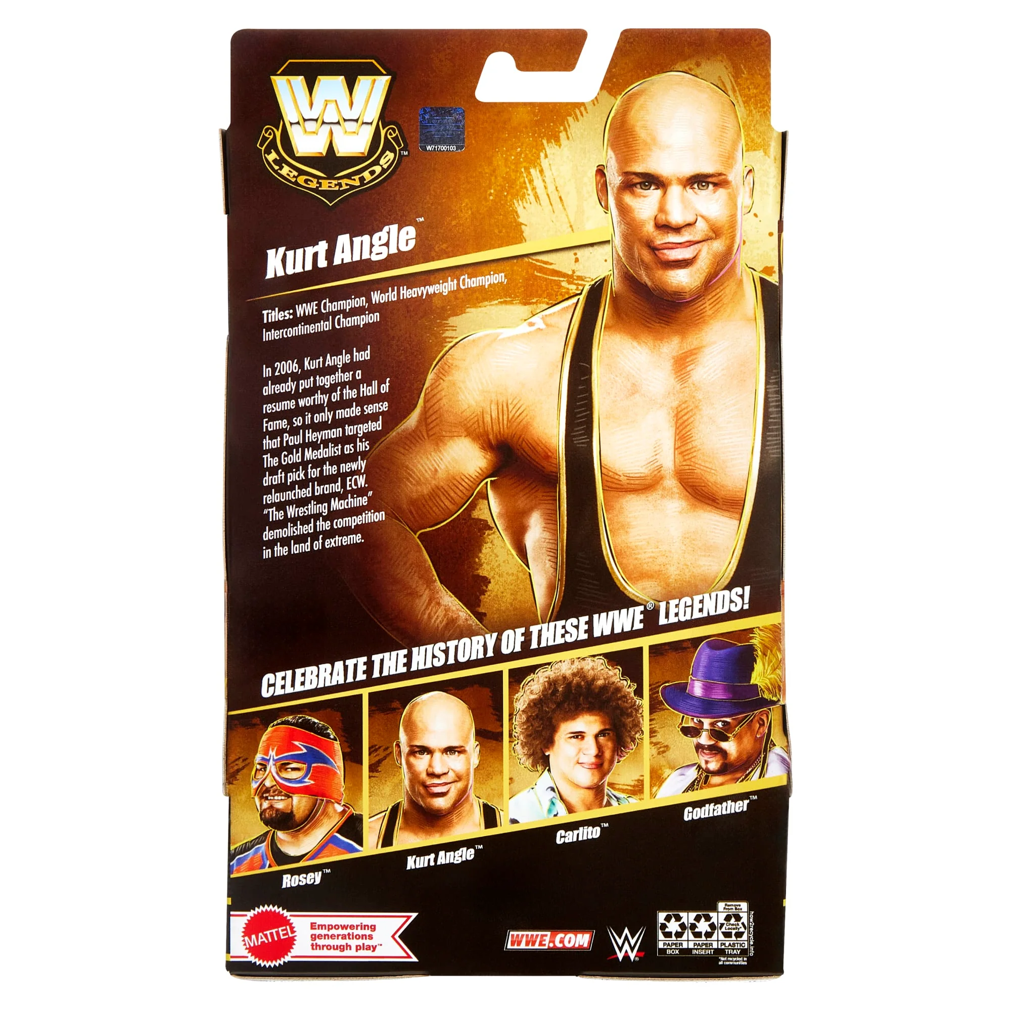 WWE Elite Legends Kurt Angle Action Figure & Accessories, Series 26 Collectible Set, 6-inch