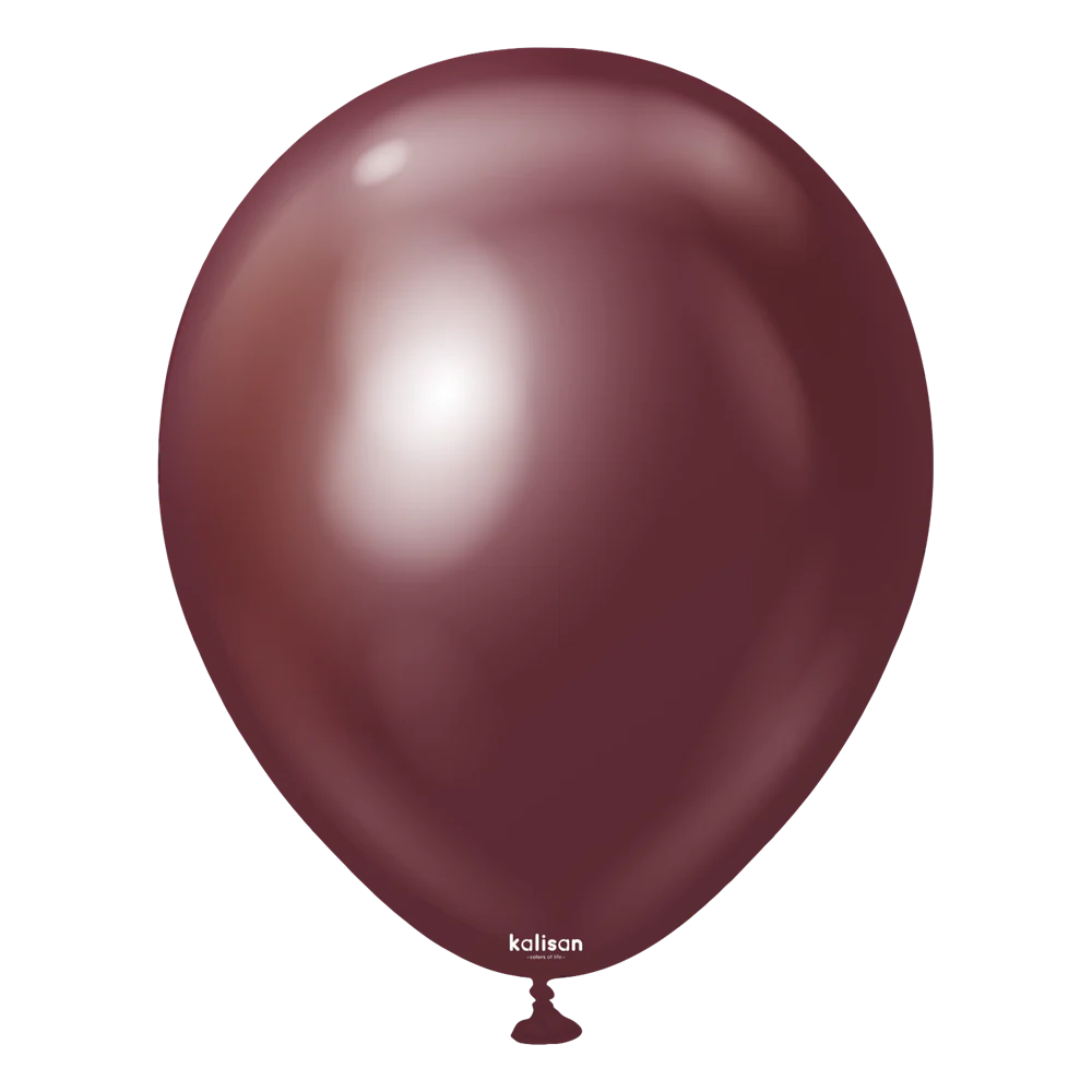 24 inch Kalisan Mirror Burgundy Latex Balloons 2ct