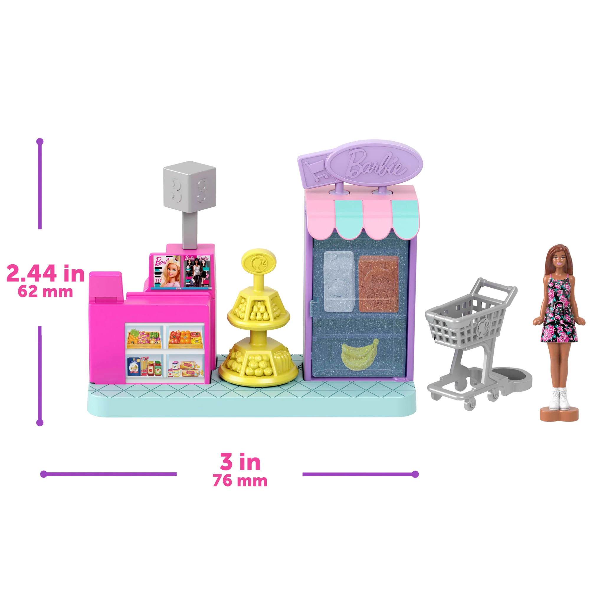 Barbie Mini Barbie Land Dreamhouse & 3 Playsets With 4 1.5-Inch Dolls, Furniture & Accessories
