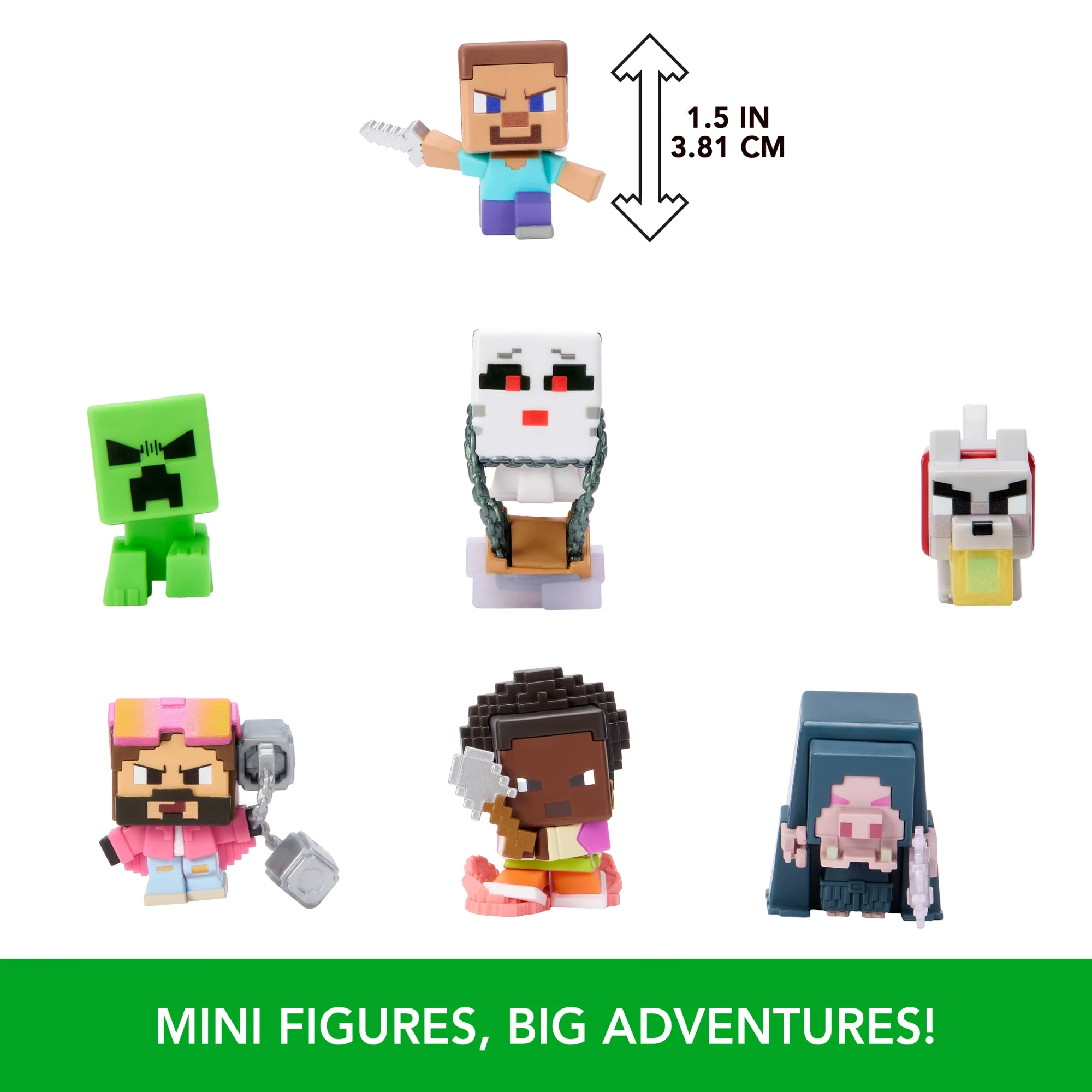 Minecraft Mini Mode Overworld Battle Pack With 7 Mini Action Figures Inspired By The Movie