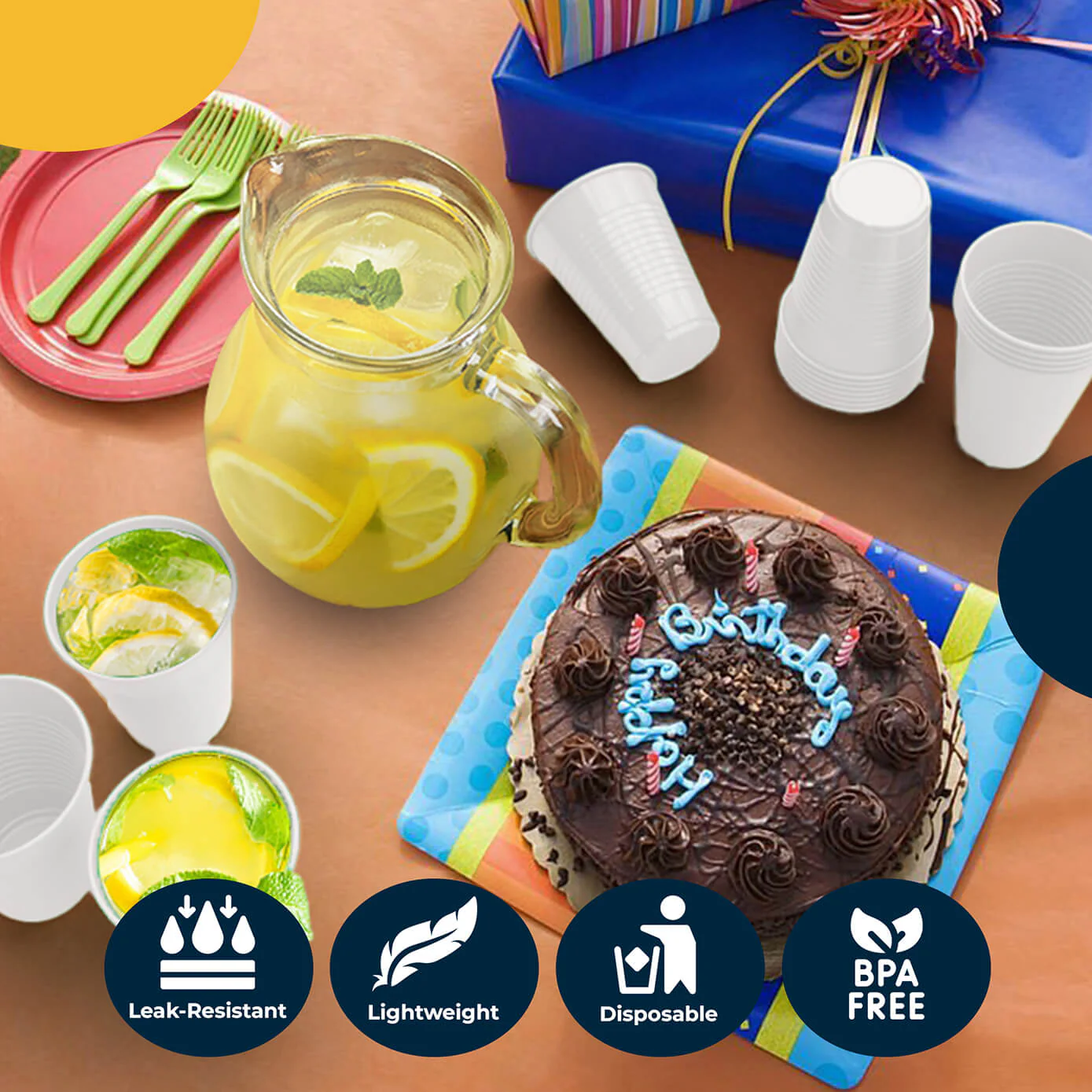 12 Oz. White Plastic Cups | 50 Count