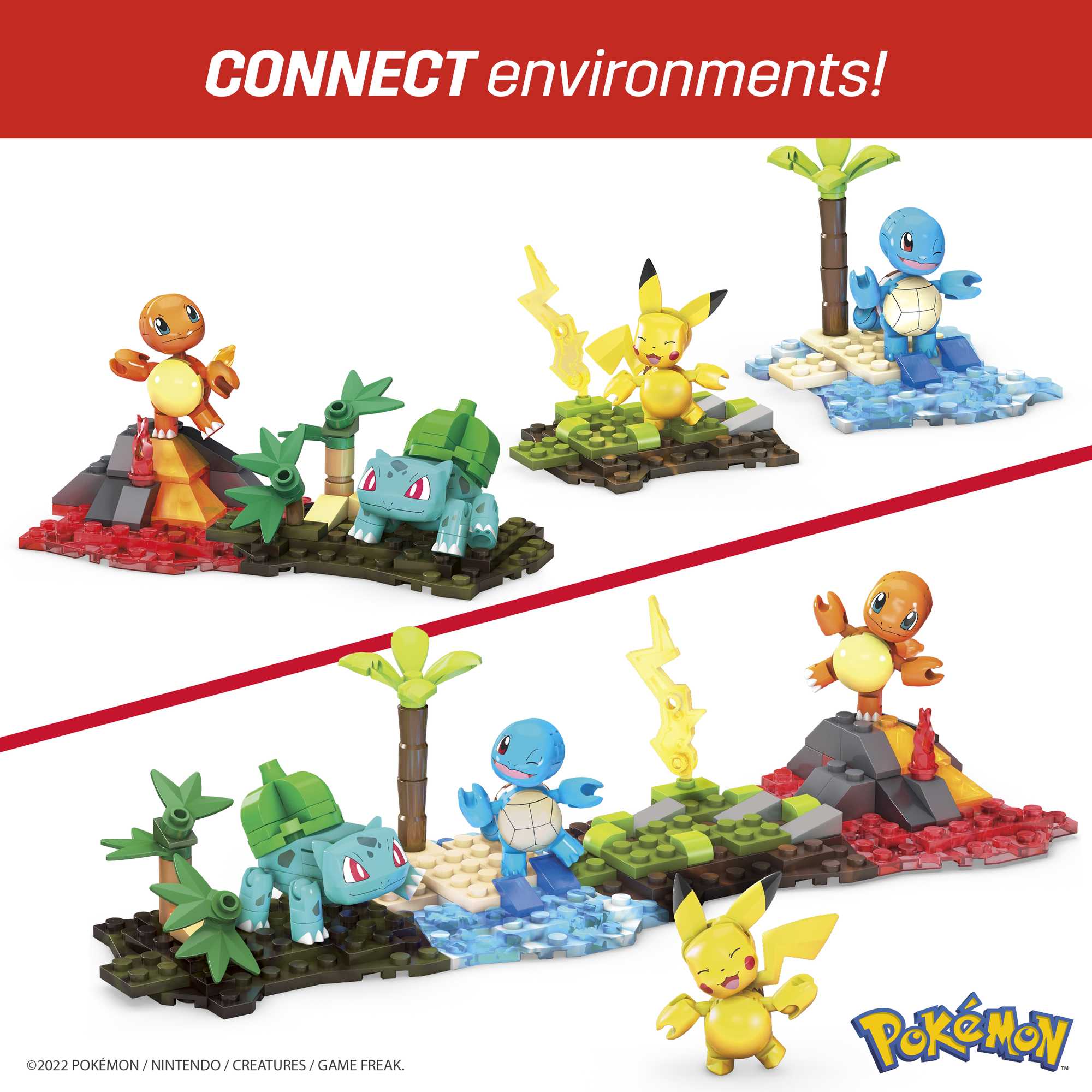 MEGA Pok��mon Building Toy Kit Kanto Region Team With 4 Figures (130 Pieces) For Kids