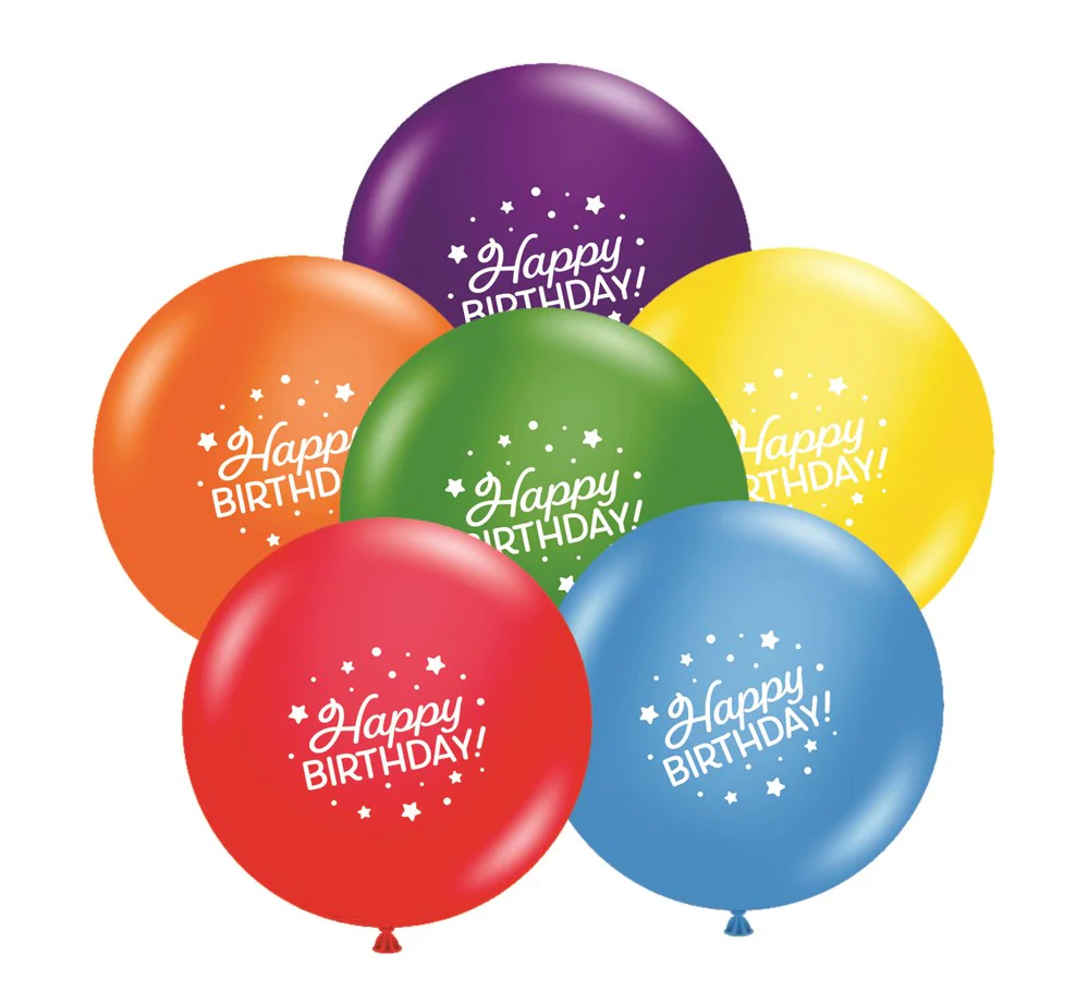Tuftex Fun Mix Birthday Print 11 inch Latex Balloon 100ct