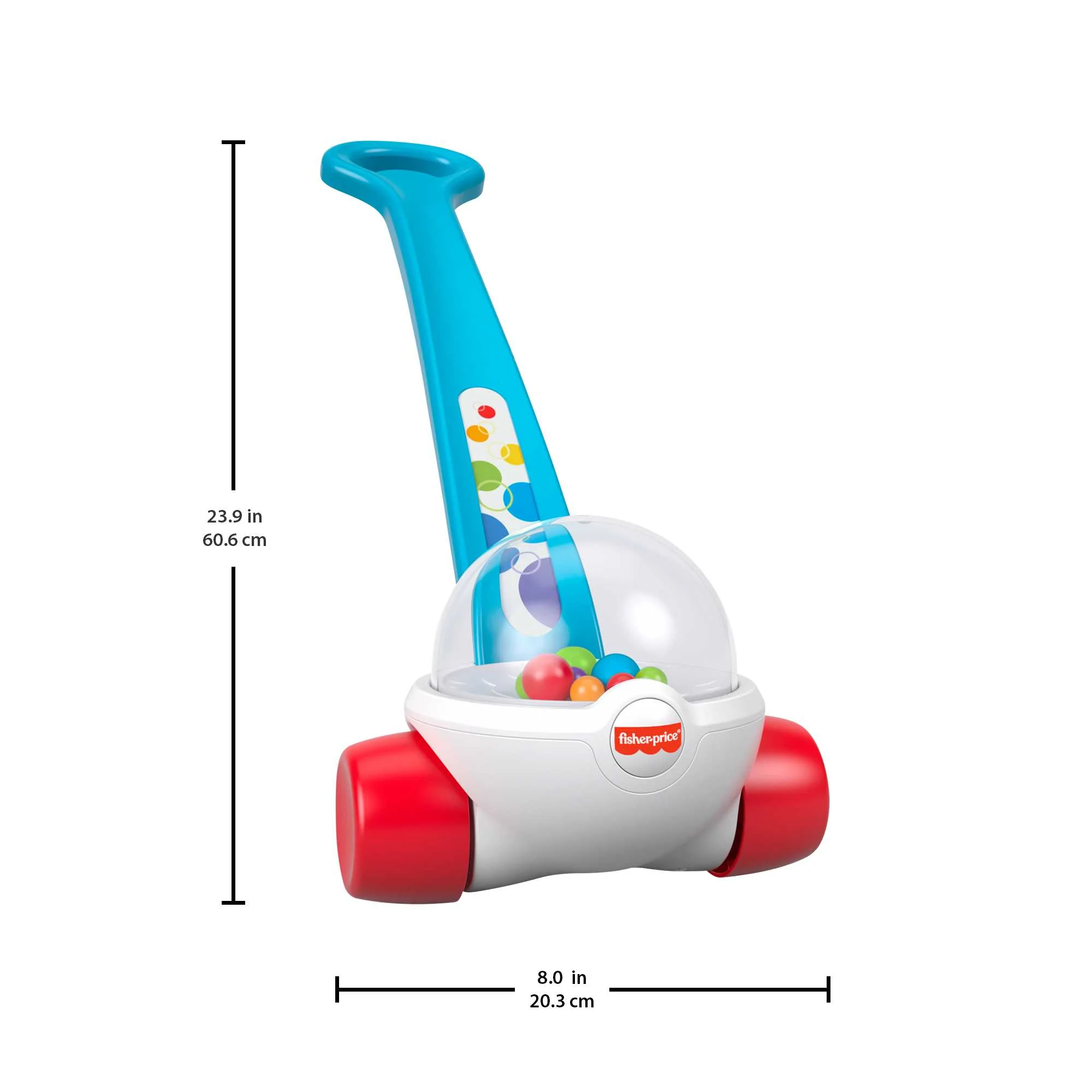 Fisher-Price Corn Popper Baby And Toddler Toy, Push Toy For 1 Year Old And Up, 2 Pieces, Blue