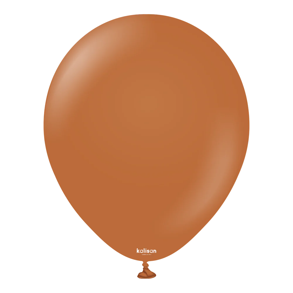 18 inch Kalisan Standard Caramel Brown Latex Balloons 25ct
