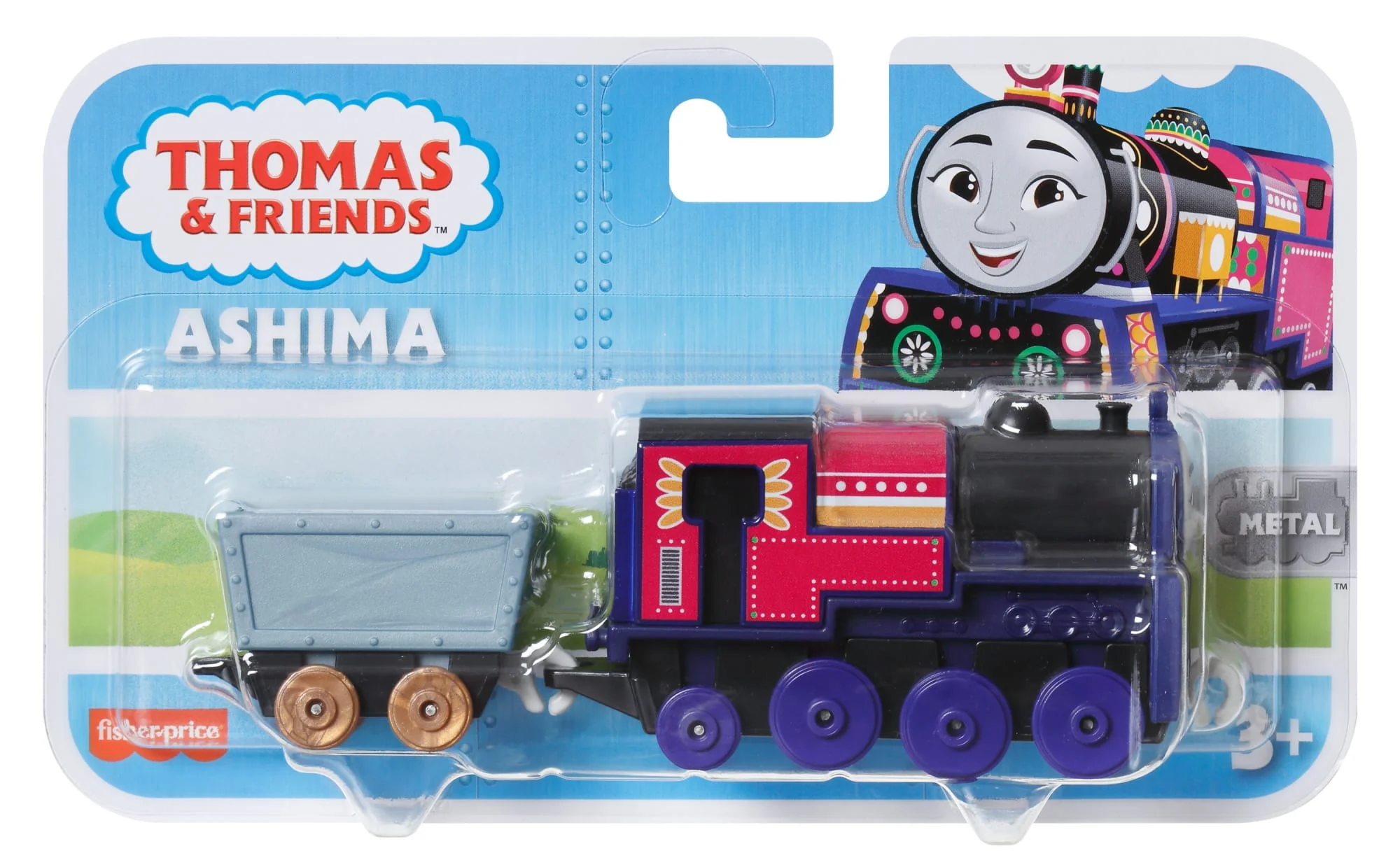 Thomas & Friends Toy Train, Ashima Diecast Push-Along Engine With Cargo, Preschool Toy