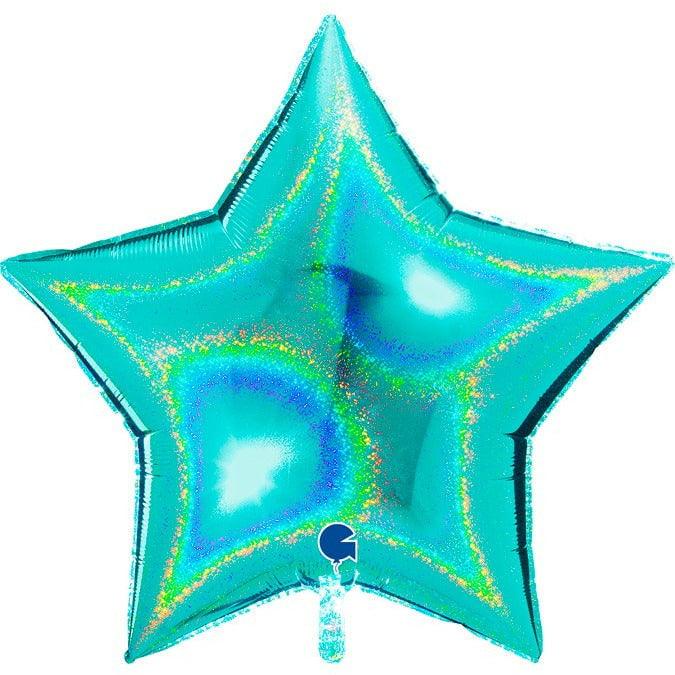 Grabo Tiffany Glitter Holographoc Star 36in Foil Balloon