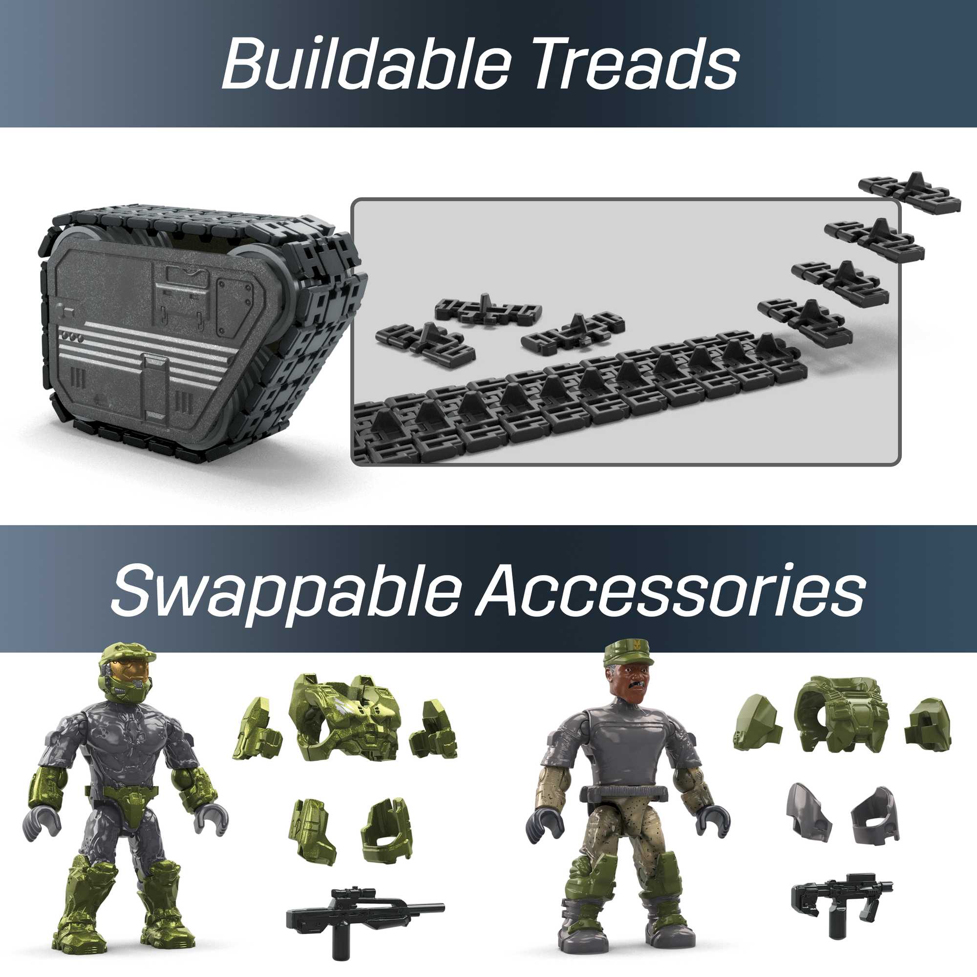 MEGA Halo UNSC Elephant Sandnest Building Kit With 5 Micro Action Figures (2041 Pieces)