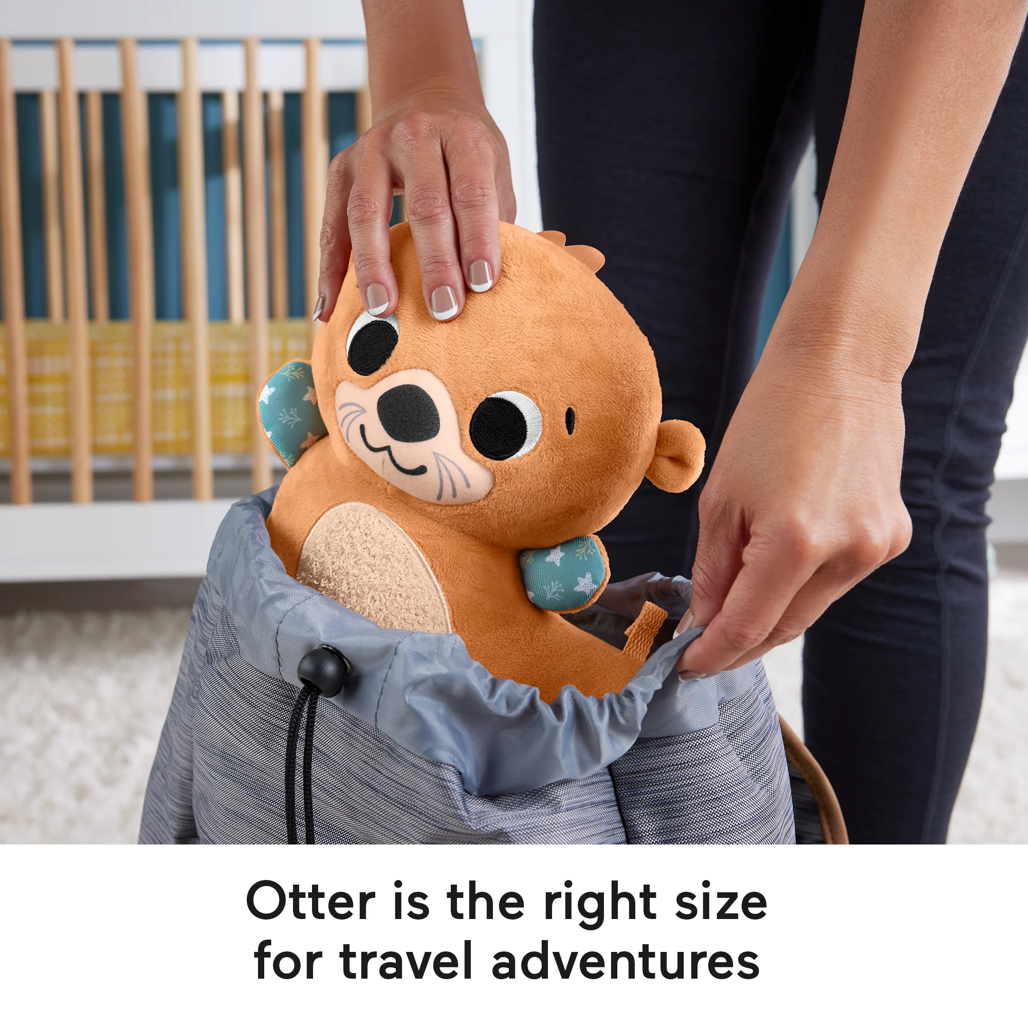 Fisher-Price 2-in-1 Rockin�� Tummy Time Otter, Plush Baby Sensory Toy For Tummy Time