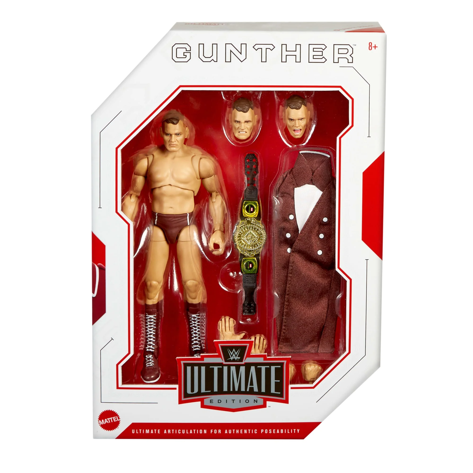 WWE Ultimate Edition Gunther Action Figure & Accessories Set, 6-Inch Collectible, 30 Articulation Points