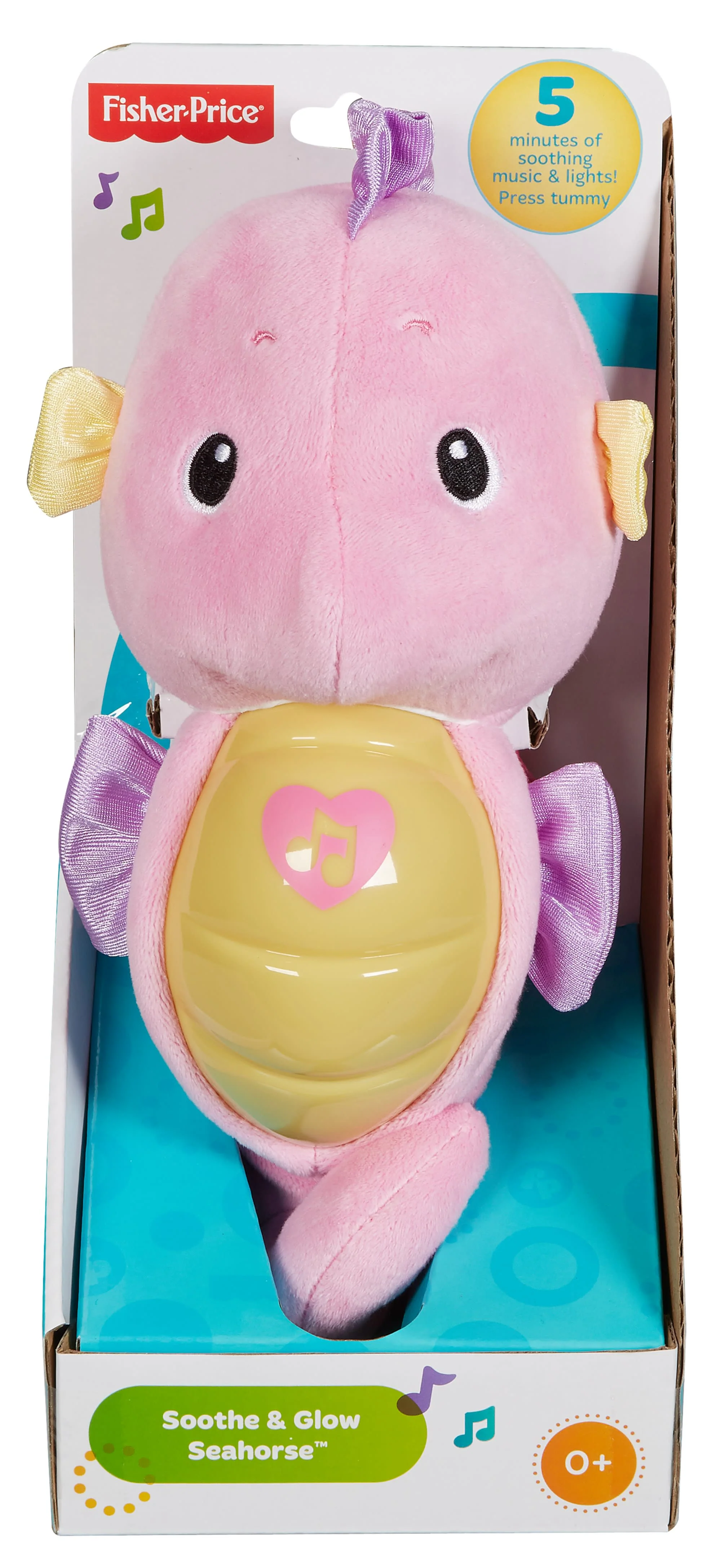 Fisher-Price Soothe & Glow Seahorse, Pink, With Lights & Sounds