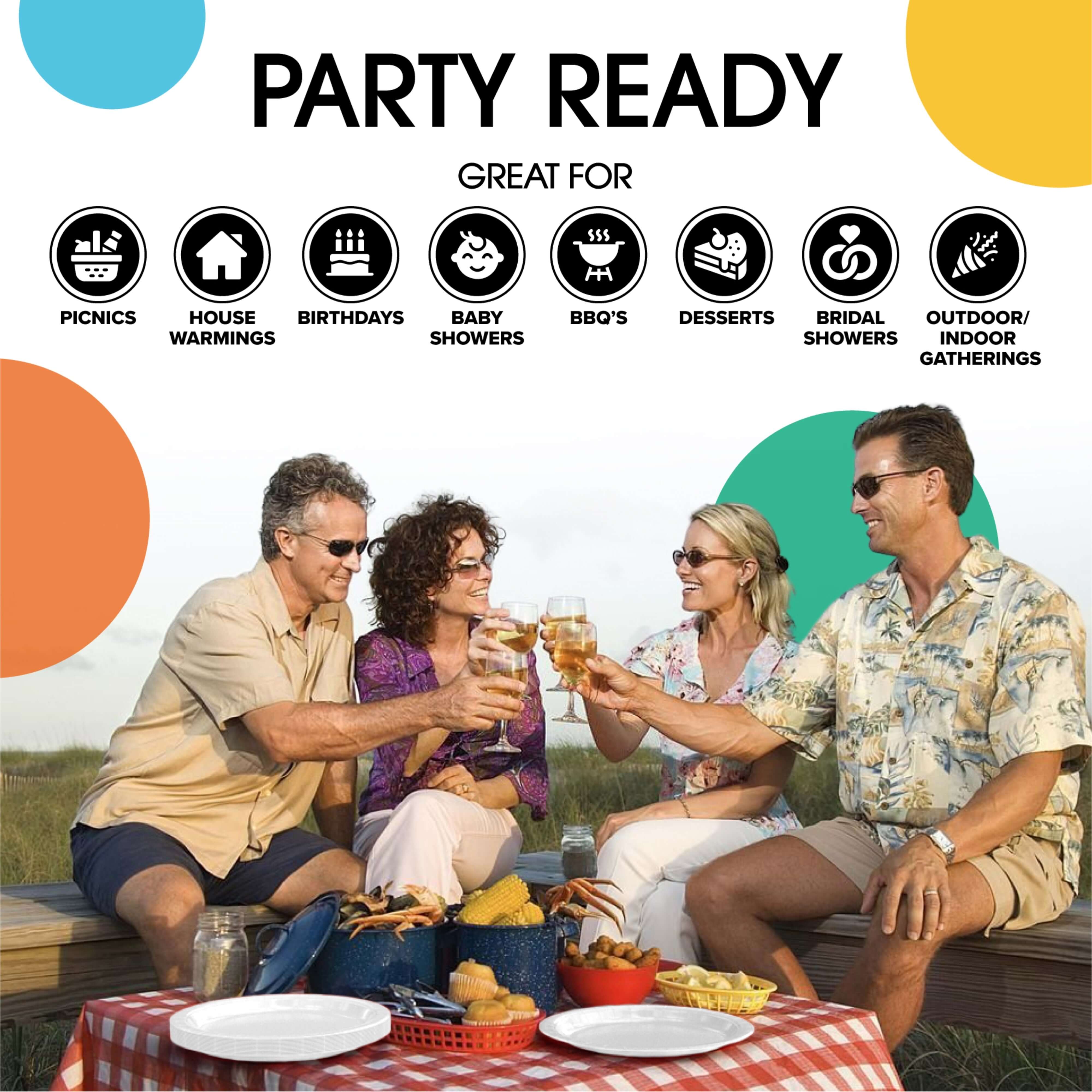 9 In. White Paper Plates - 50 Ct.