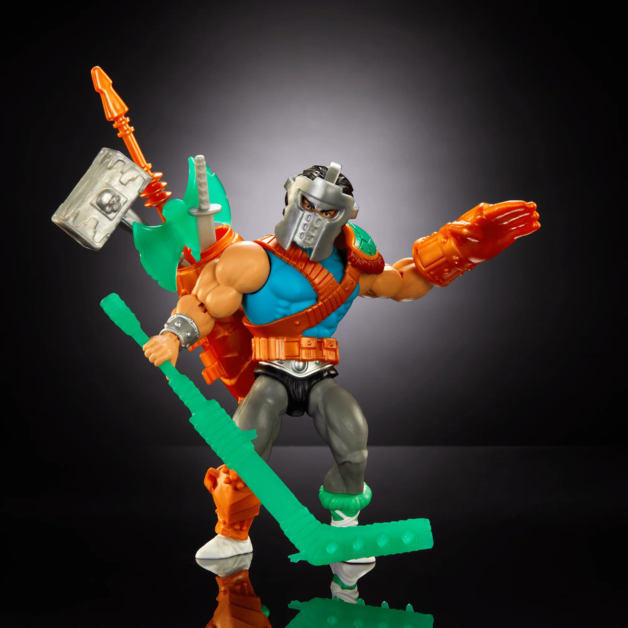 Masters Of The Universe Origins Turtles Of Grayskull Casey Jones Action Figure Toy, Armor & Weapons