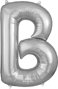 Anagram 32 inch Letter B Silver Foil Balloon 1ct