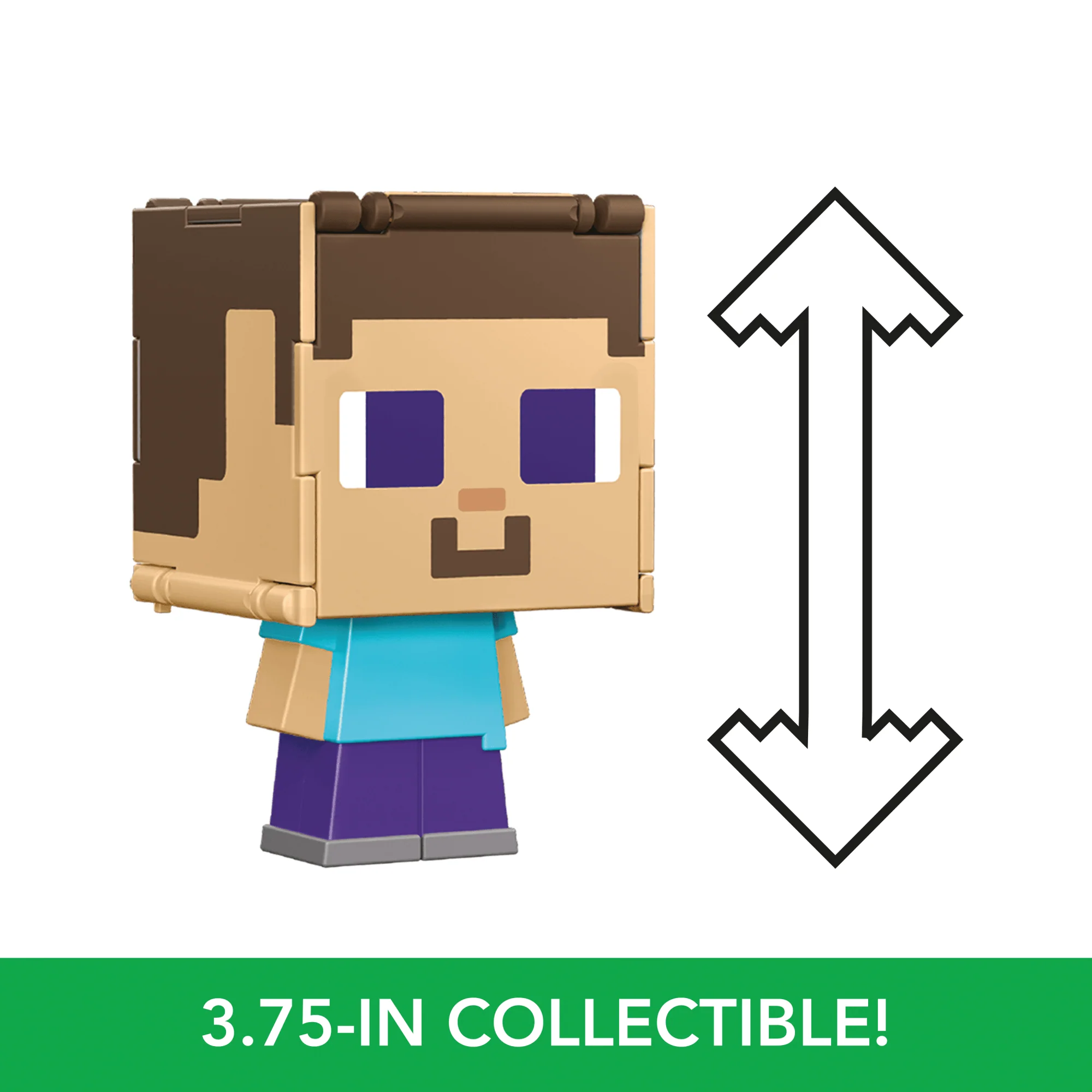 Minecraft Flippin�� Figs Figures Collection, 2-in-1 Fidget Play, 3.75-in Scale & Pixelated Design (Characters May Vary)