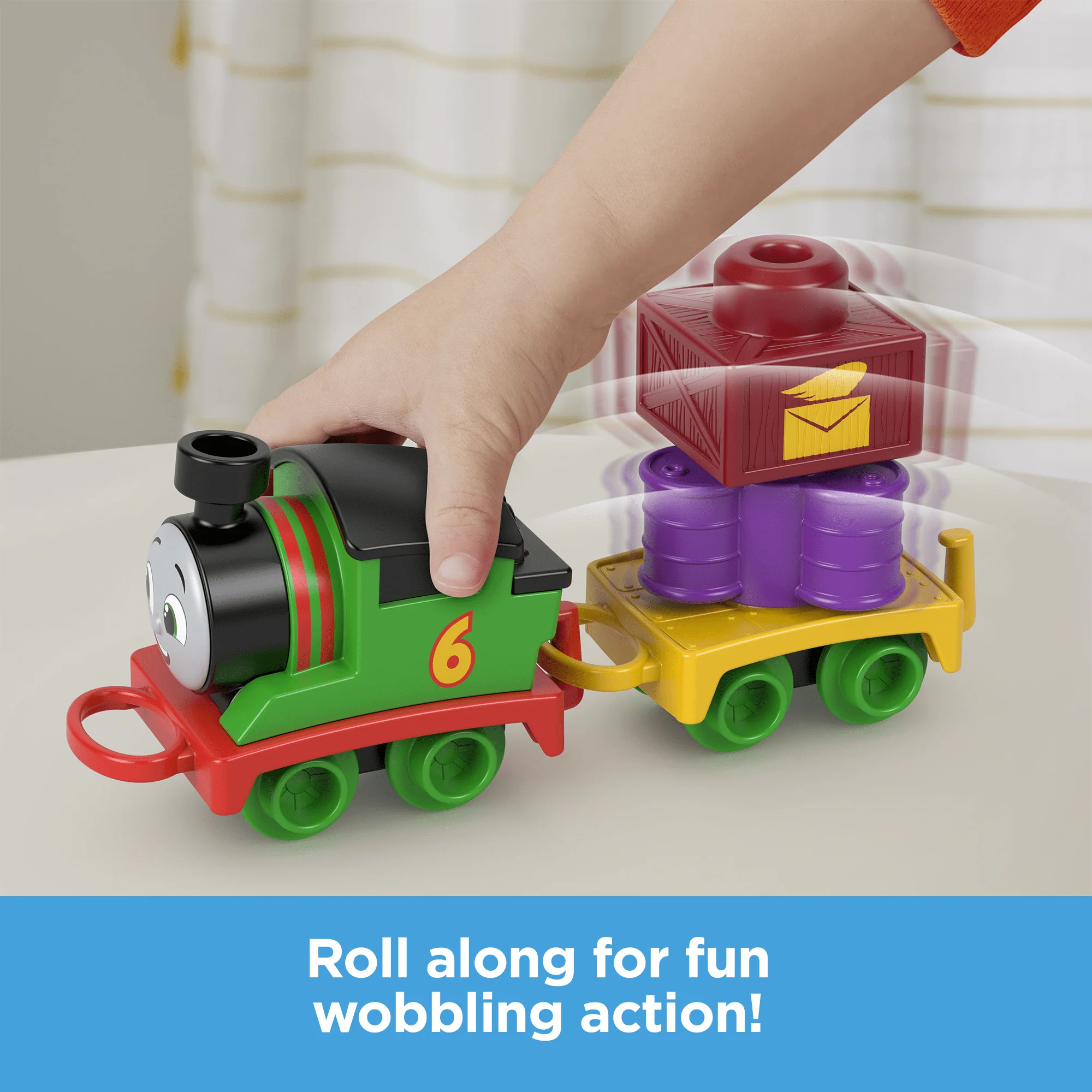Thomas & Friends My First Percy Push-Along Toy Train With Stacking Cargo For Toddlers
