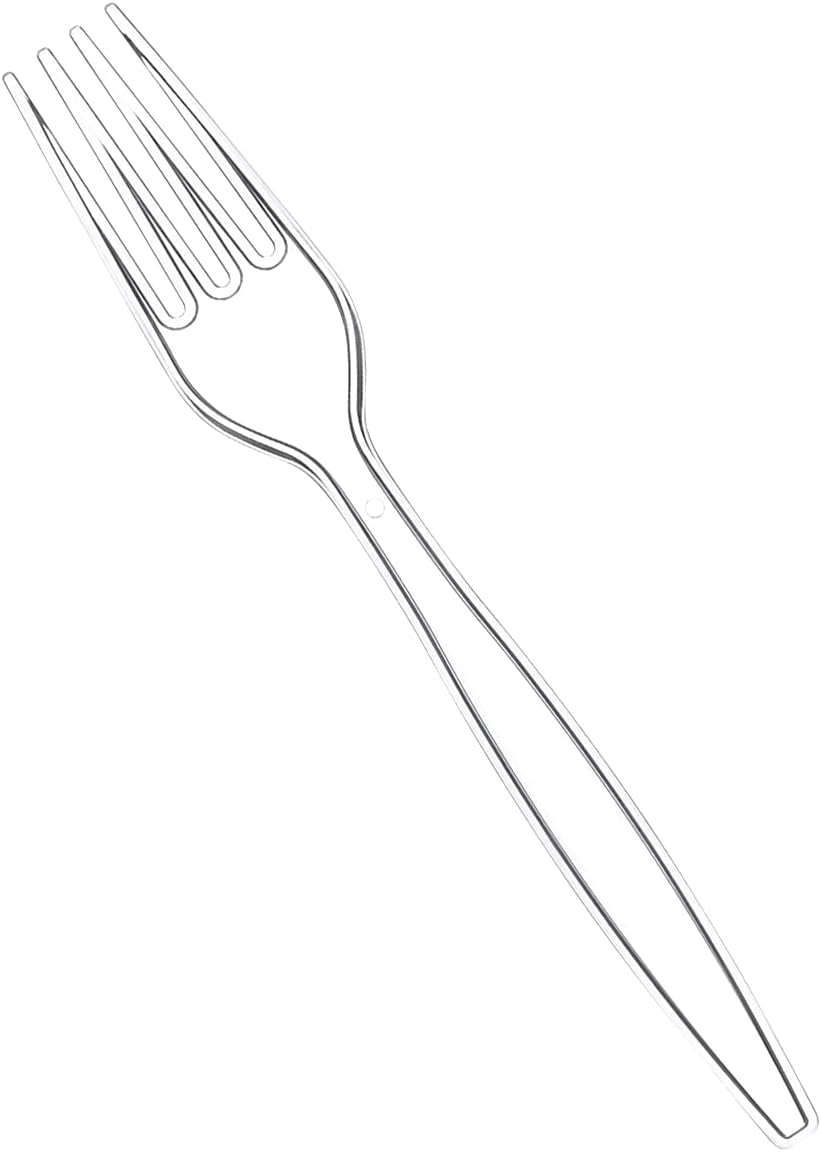 Comfy Package [100 Pack] Heavy Duty Disposable Clear Plastic Forks - Basic Cutlery for Parties, Events, and Everyday Use