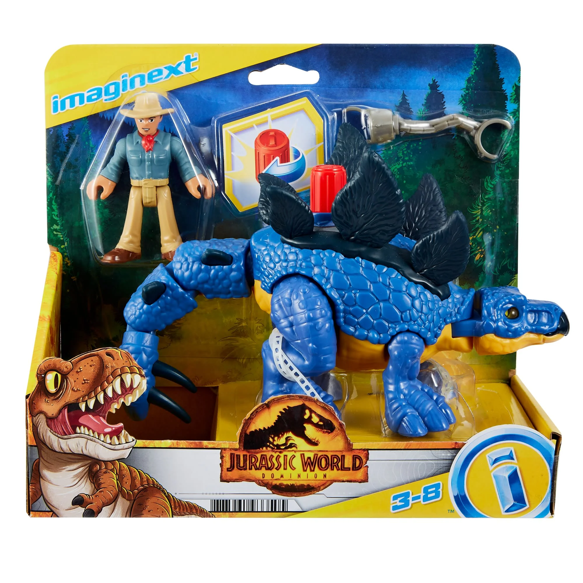 Imaginext Jurassic World Dominion Stegosaurus Dinosaur & Dr. Grant Poseable Figure Set