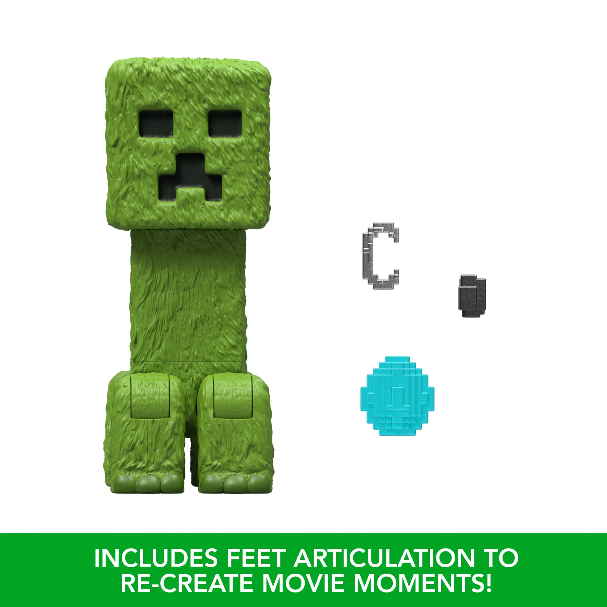 Minecraft Creeper Action Figure & Accessories, 4-Inch Toy Set Inspired By A Minecraft Movie