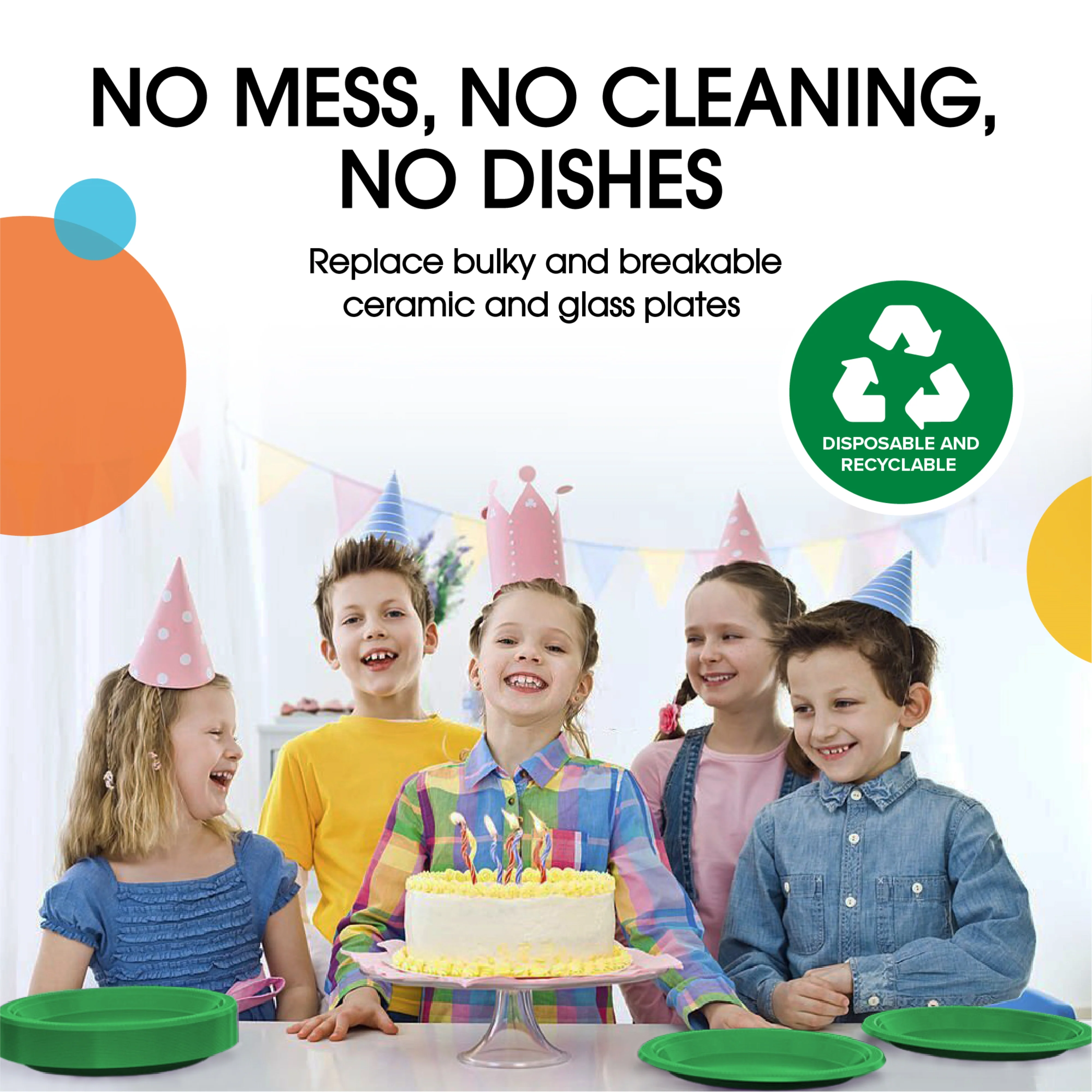 10 In. Emerald Green Plastic Plates | 100 Count