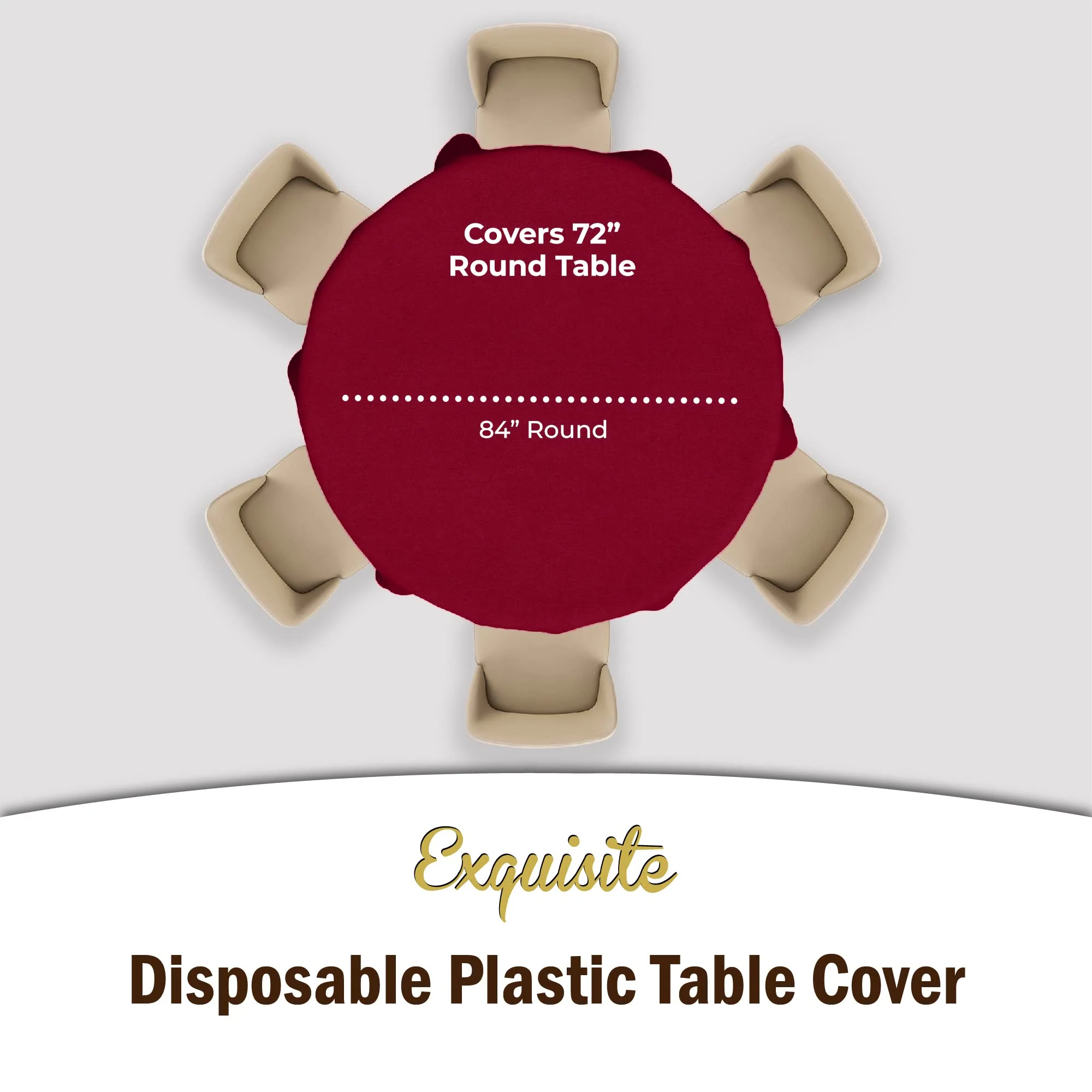 Premium Round Burgundy Table Cover
