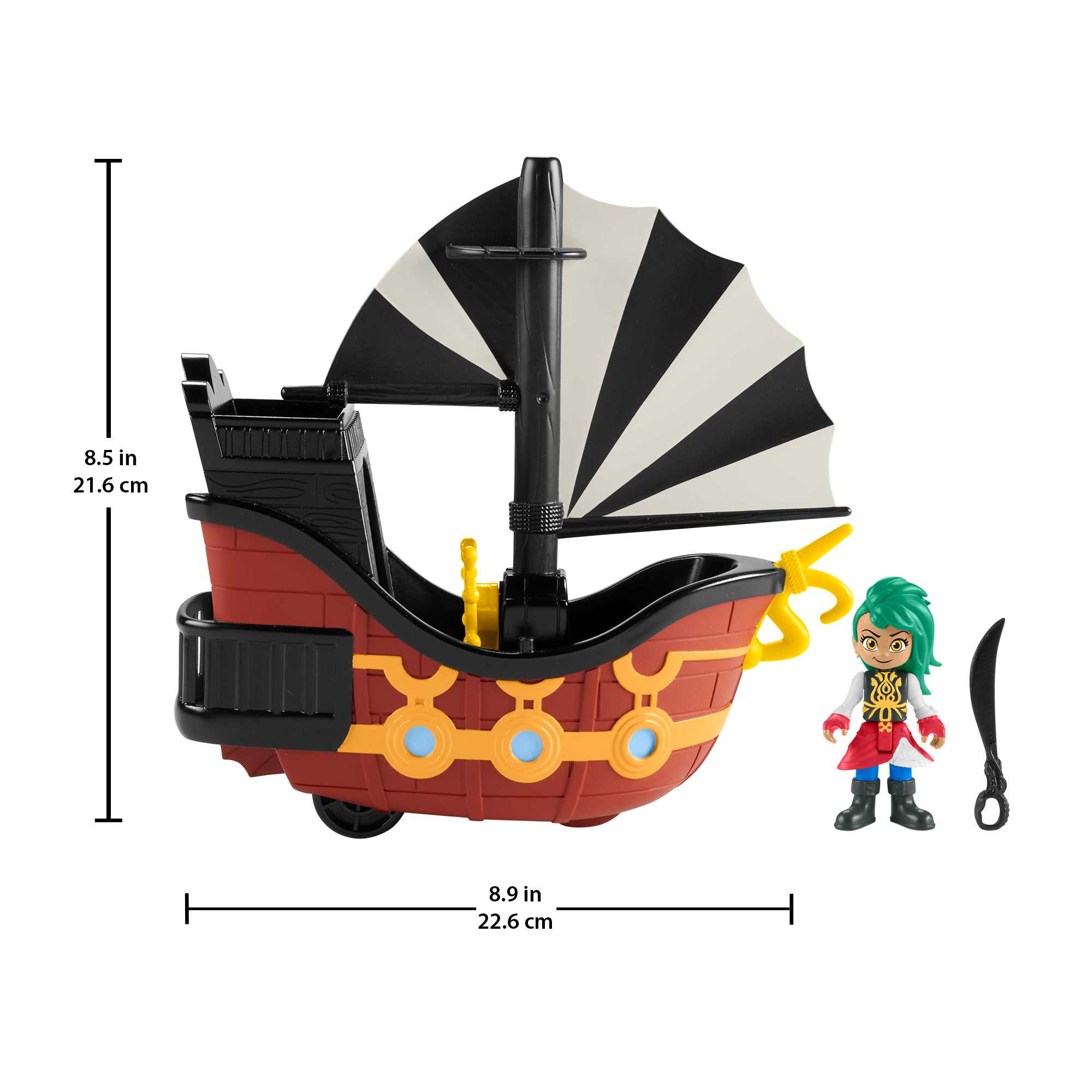 Fisher-Price Santiago Of the Seas Bonnie Bones Figure & El Calamar Pirate Ship Set, 3 Pieces