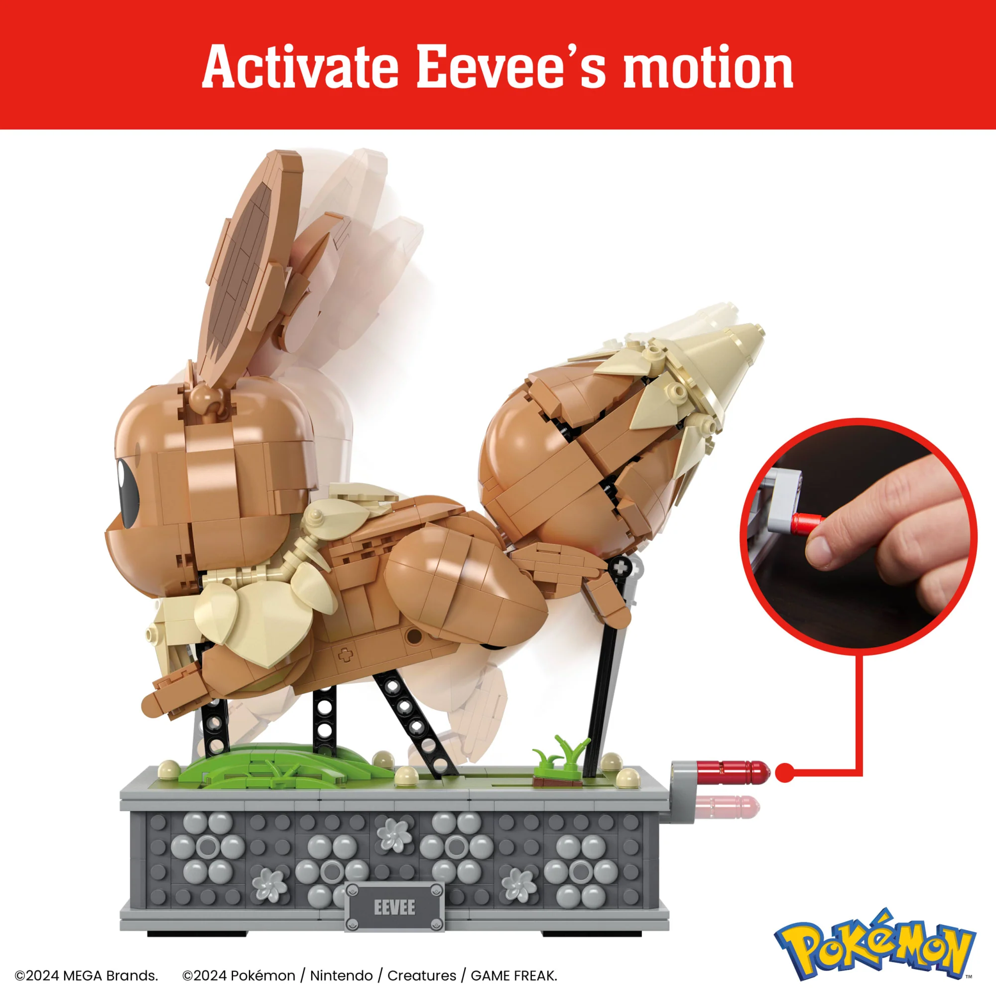 MEGA Pok��mon Motion Eevee Building Toy Kit (1366 Pieces) For Collectors