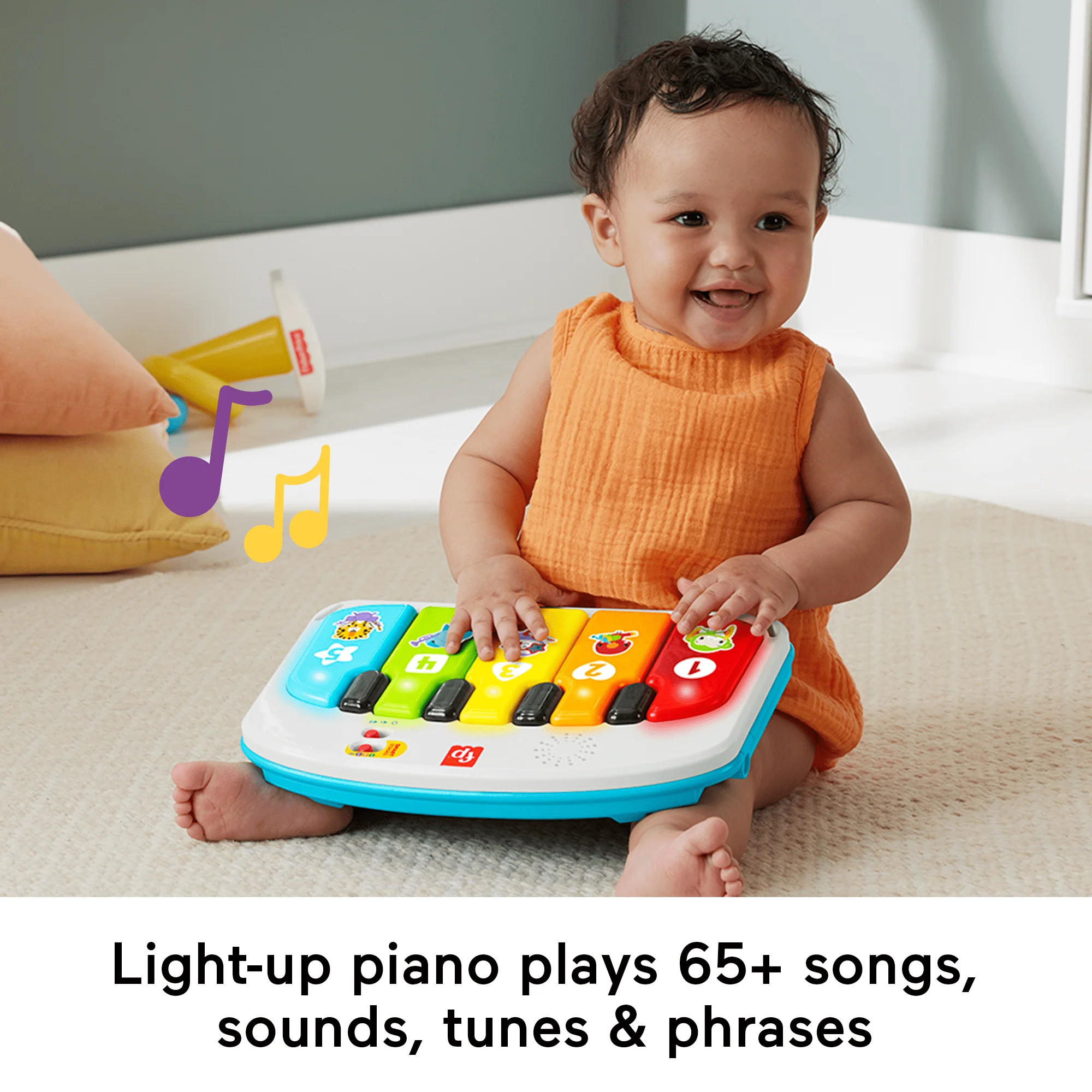 Fisher-Price Kick & Play Deluxe Sit-Me-Up Seat Portable Baby Chair With Piano Learning Toy