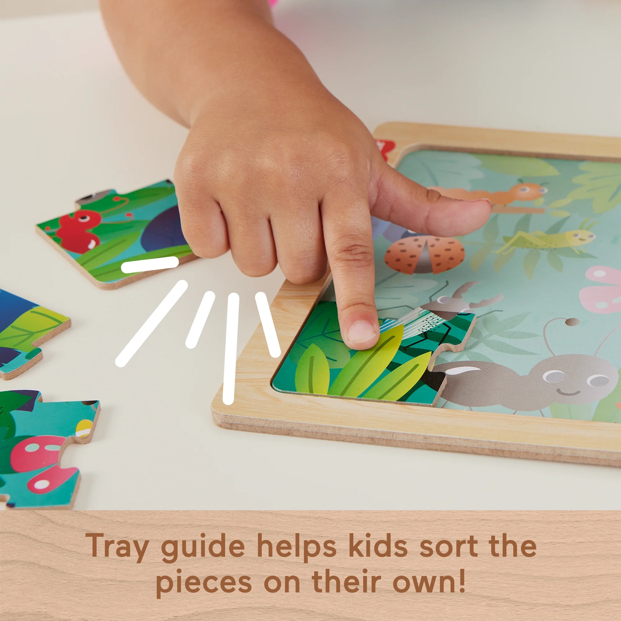 Fisher-Price Wooden Jigsaw Puzzle Jungle Theme For Toddlers & Preschool Kids, 9 Wood Pieces