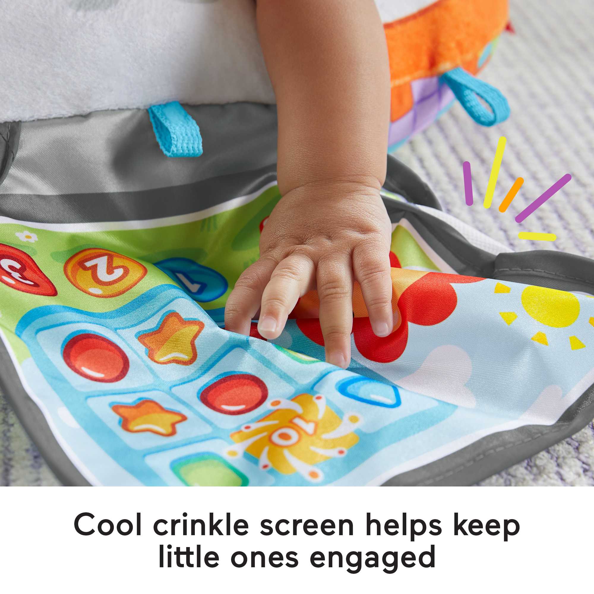 Fisher-Price Littlest Gamer Tummy Wedge With 2 Linkable Baby Toys For Newborns