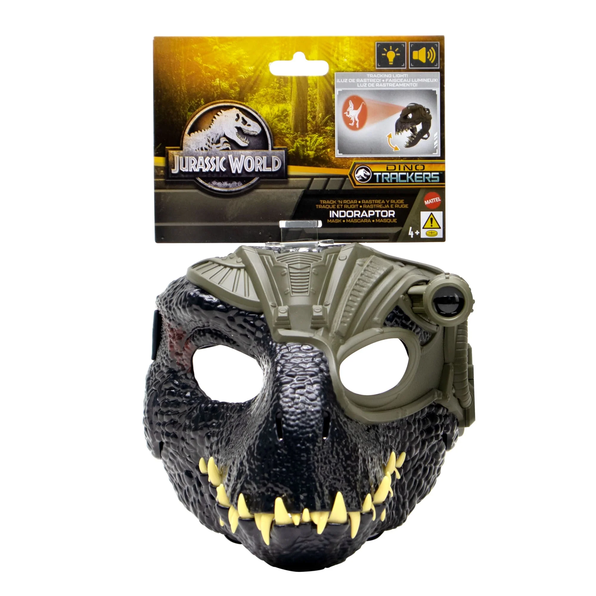 Jurassic World indoraptor Dinosaur Mask With Tracking Light And Sound For Role Play