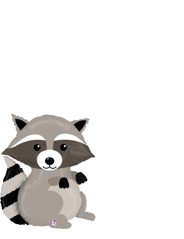 Betallic Woodland Raccoon 30 inch Shaped Foil Balloon Packaged 1ct