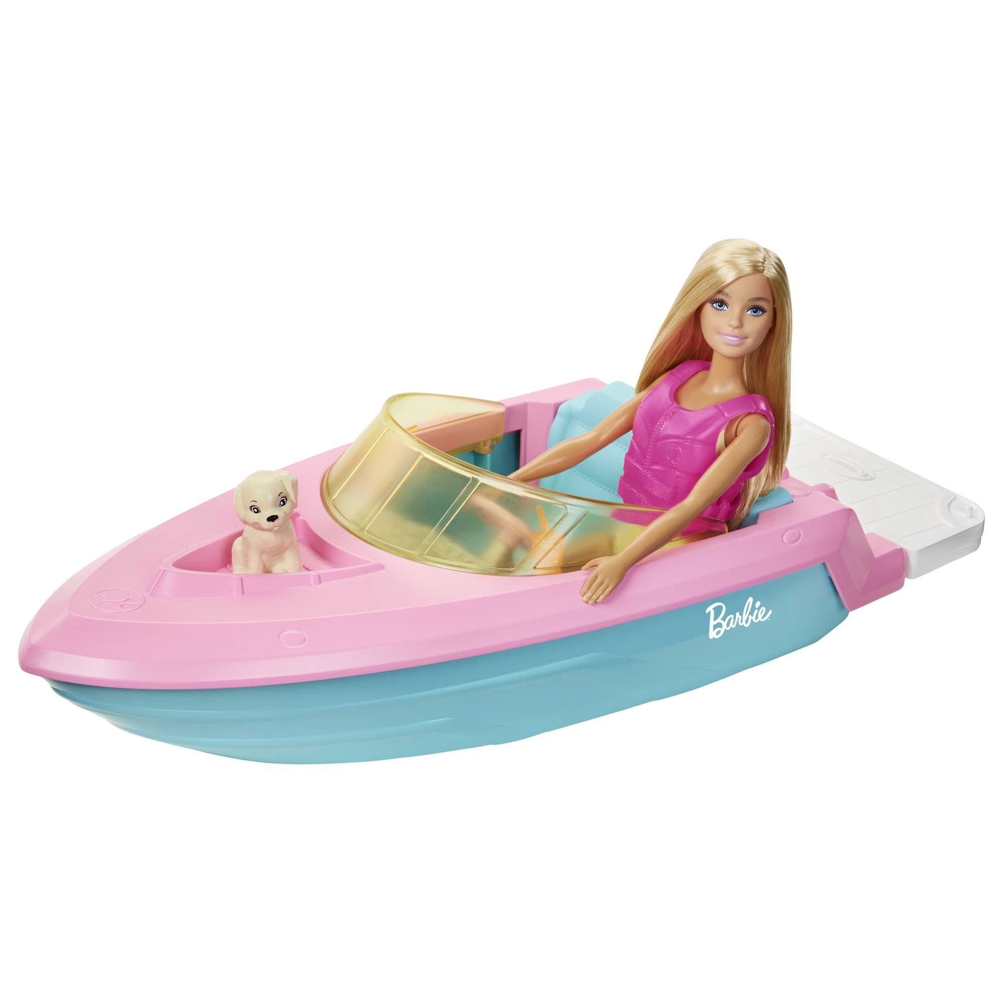 Barbie Doll And Boat With Puppy And Accessories, Floats in Water, For 3 To 7 Year Olds
