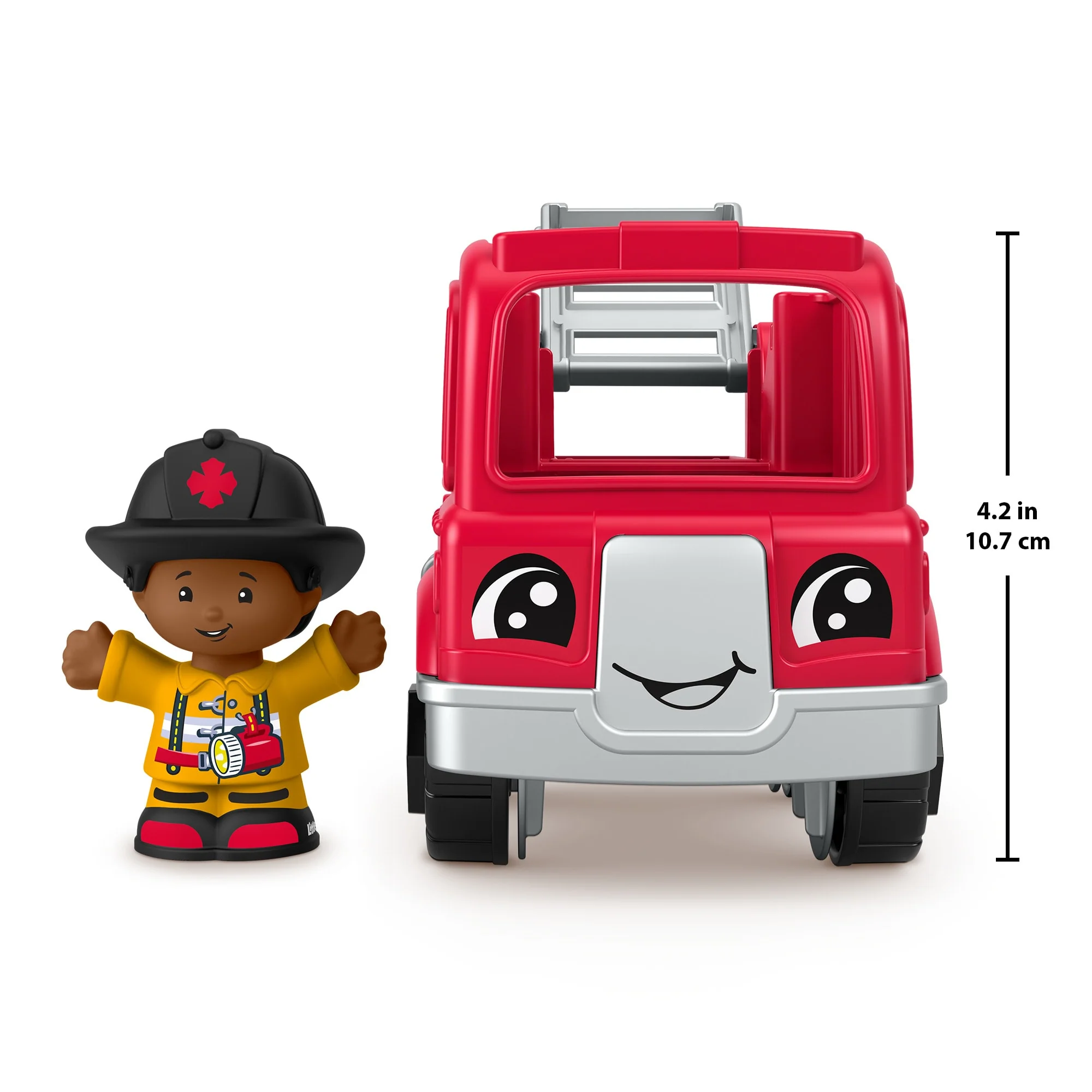 Fisher-Price Little People Toy Firetruck & Firefighter Figure Set For Toddlers, 2 Pieces