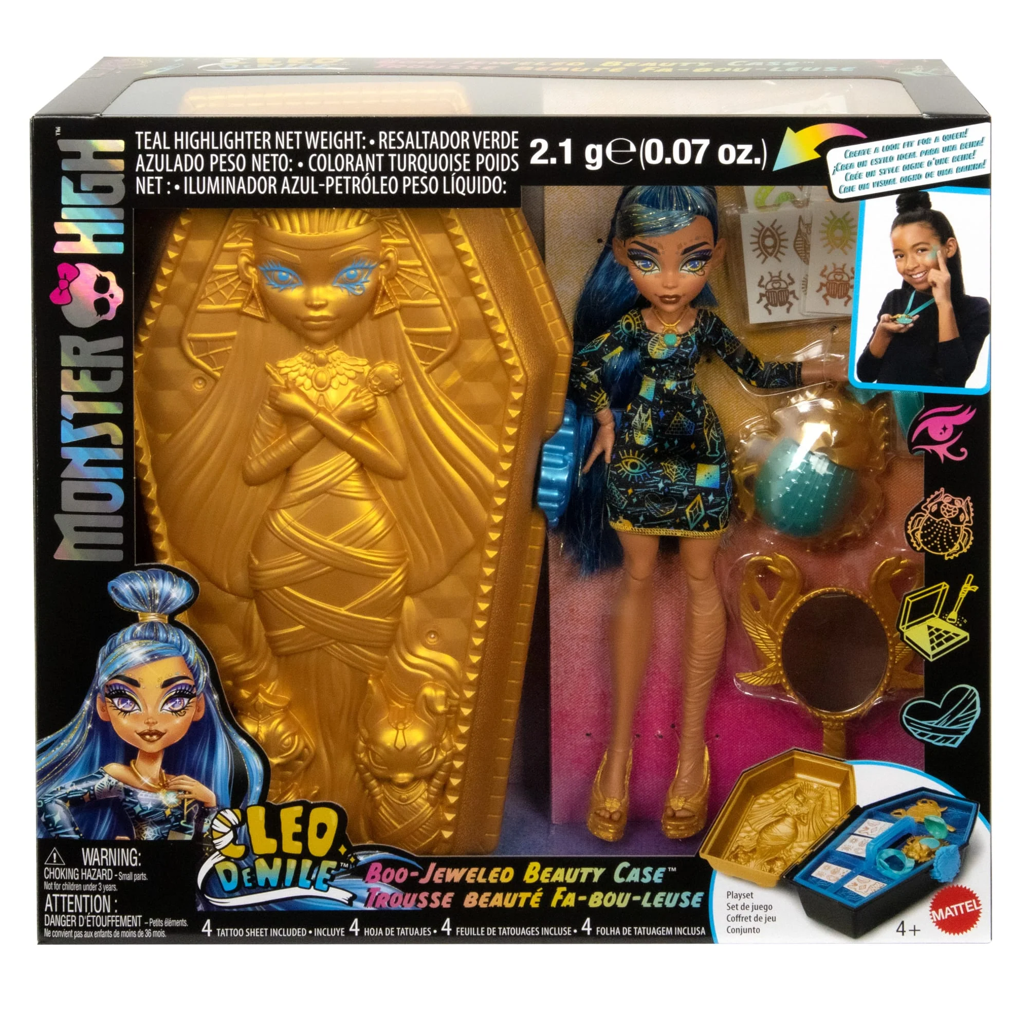 Monster High Cleo De Nile Doll And Boo-Jeweled Beauty Case With Accessories