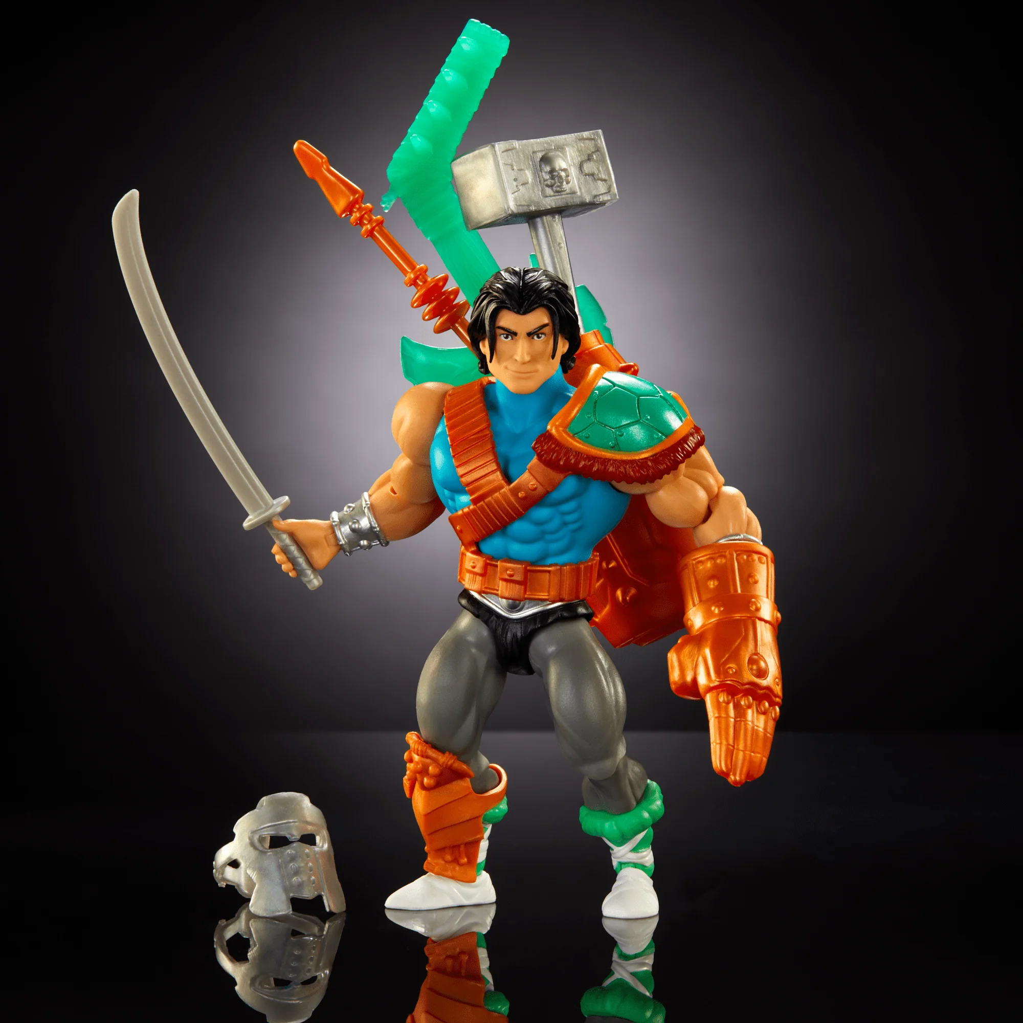 Masters Of The Universe Origins Turtles Of Grayskull Casey Jones Action Figure Toy, Armor & Weapons