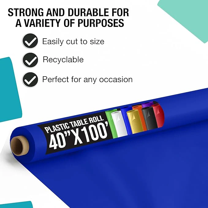 40 In. x 100 Ft. Dark Blue Table Roll