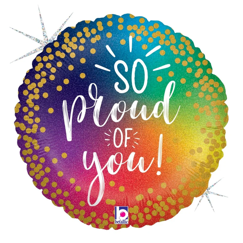 Betallic So Proud Rainbow 18 inch Glitter Holographic Balloon 1ct